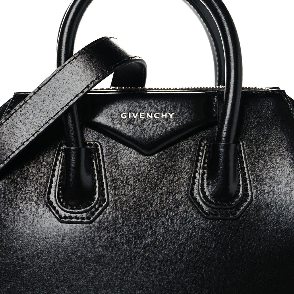 Shiny Lord Calfskin Mini Antigona Black