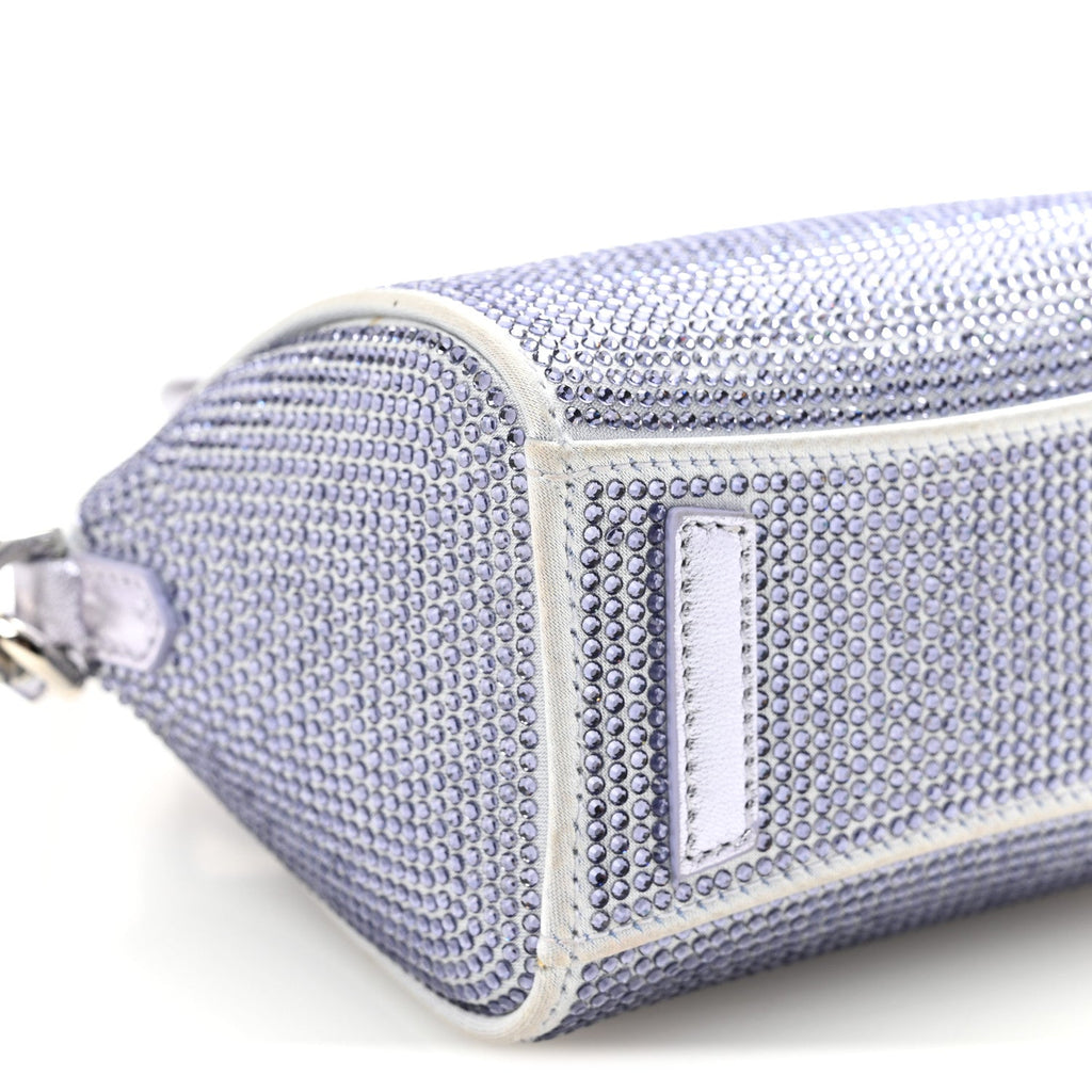 Lambskin Satin Strass Micro Antigona Lavender