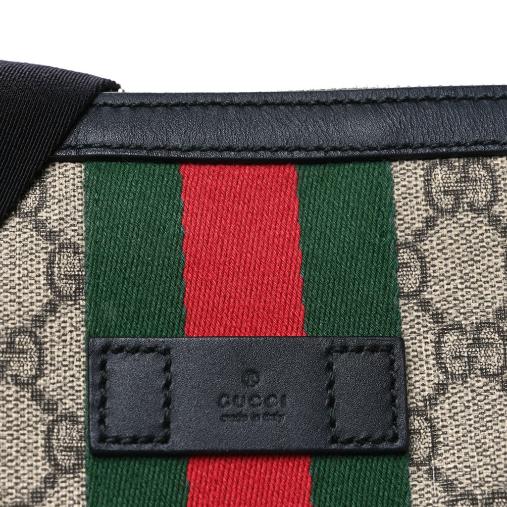 GG Supreme Monogram Web Messenger Bag Black