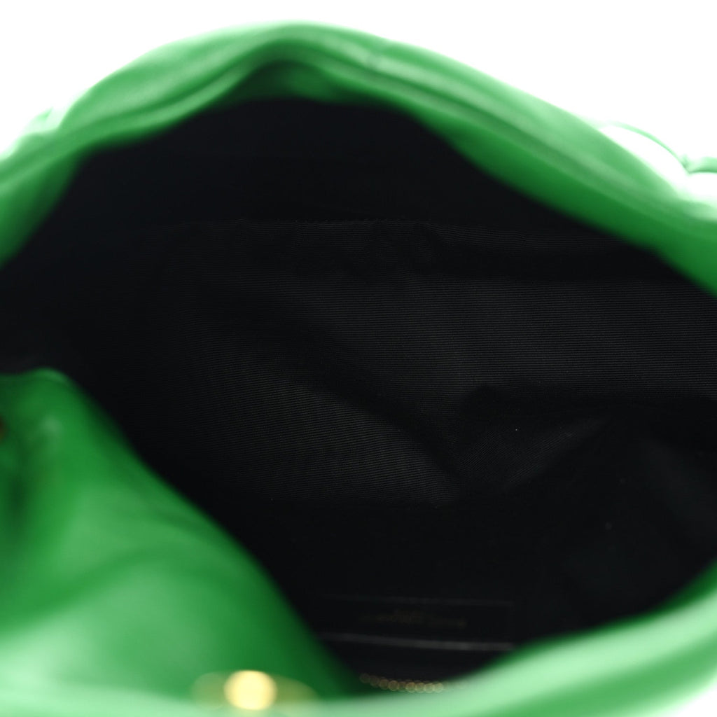 Lambskin Quilted Medium Loulou Puffer Monogram Chain Satchel New Vert Praire