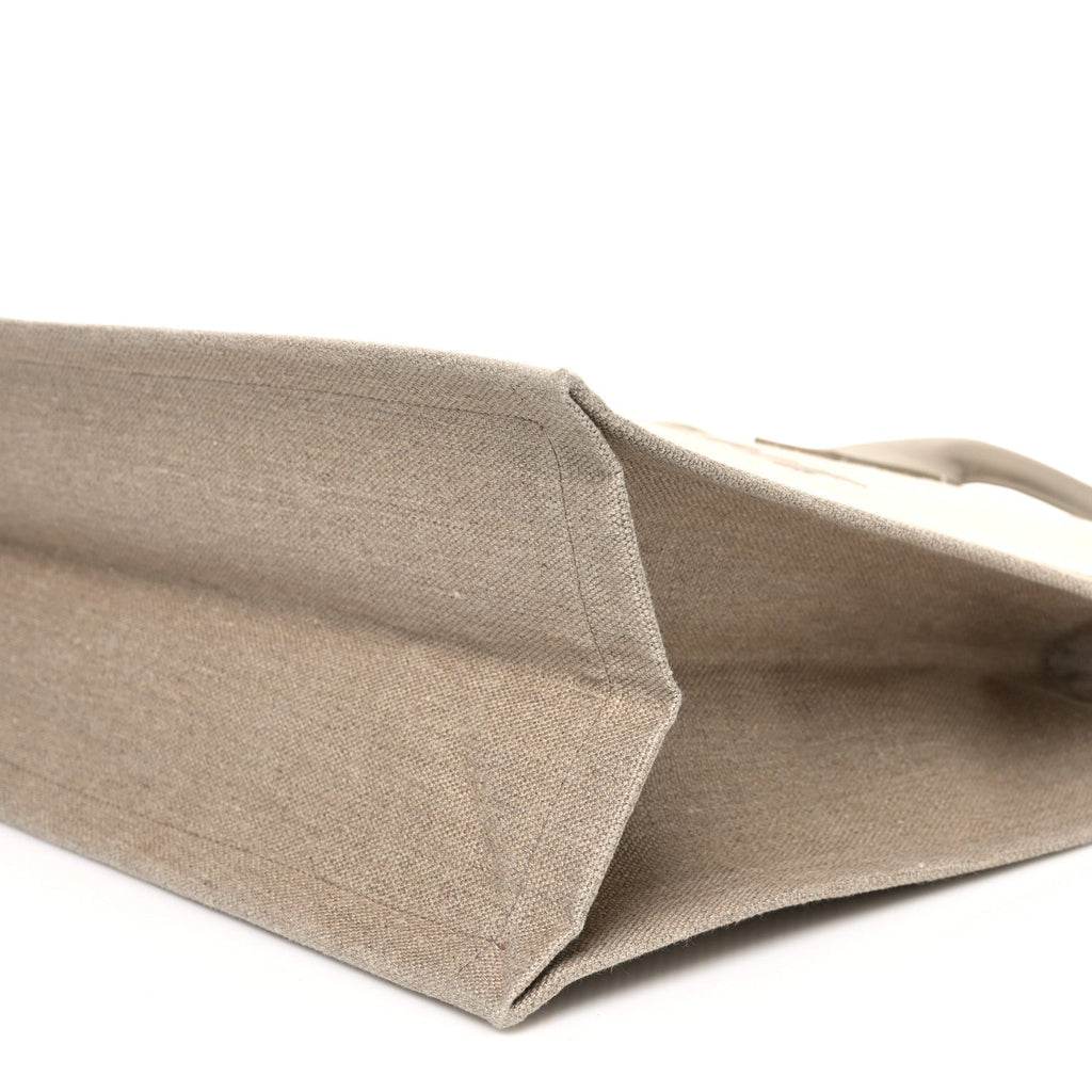 Linen Calfskin Rive Gauche Tote Beige Sea Salt