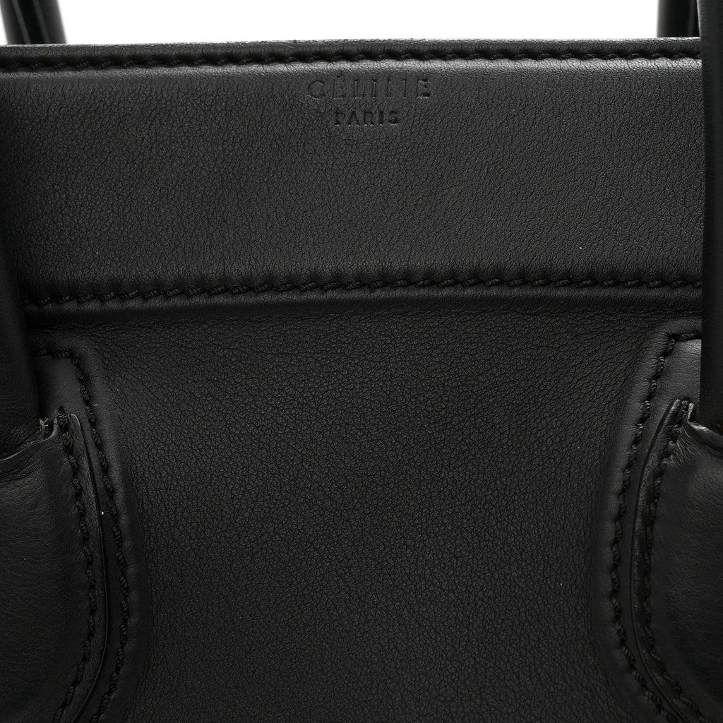 Grained Calfskin Medium Phantom Luggage Black