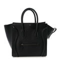 Drummed Calfskin Mini Luggage Black