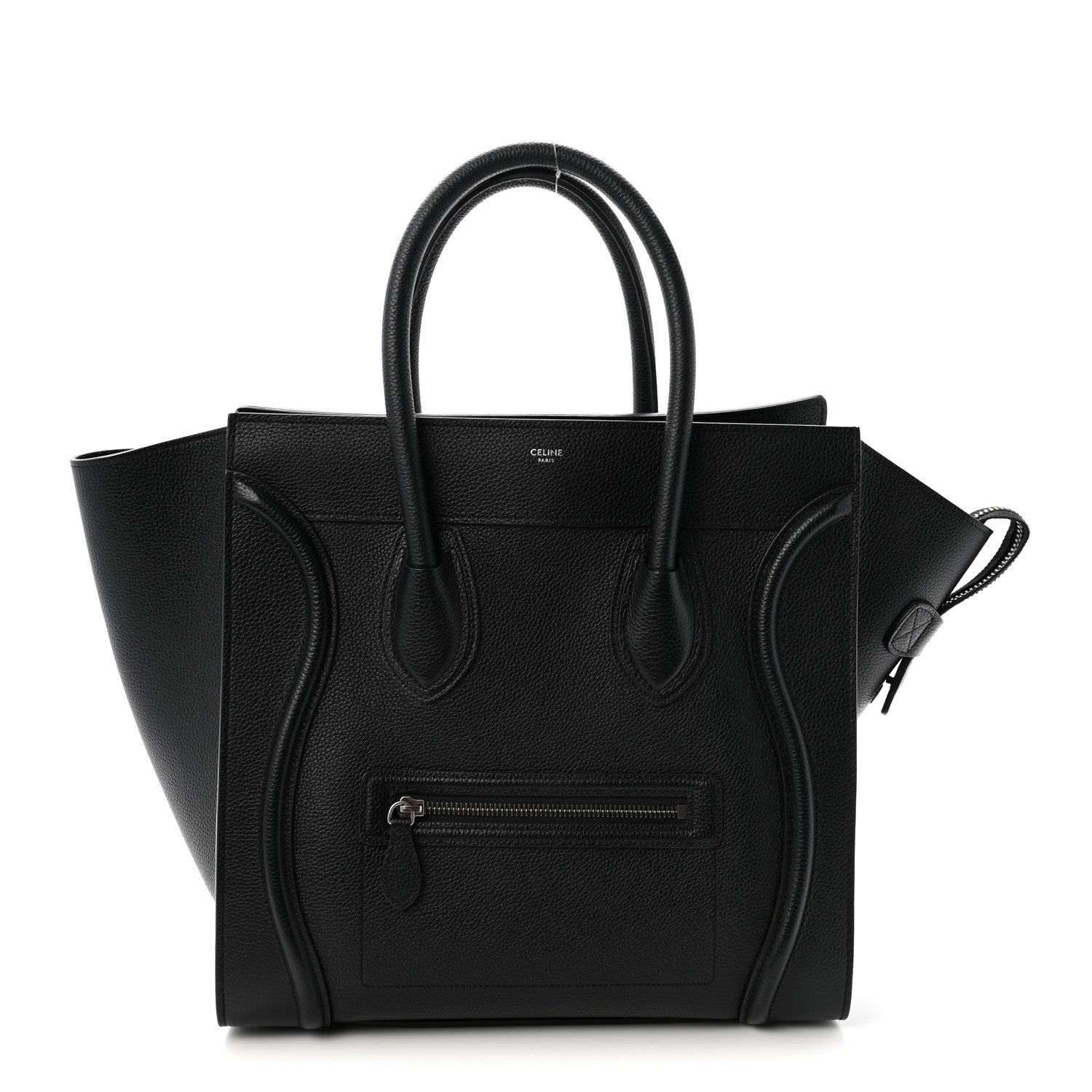 Drummed Calfskin Mini Luggage Black