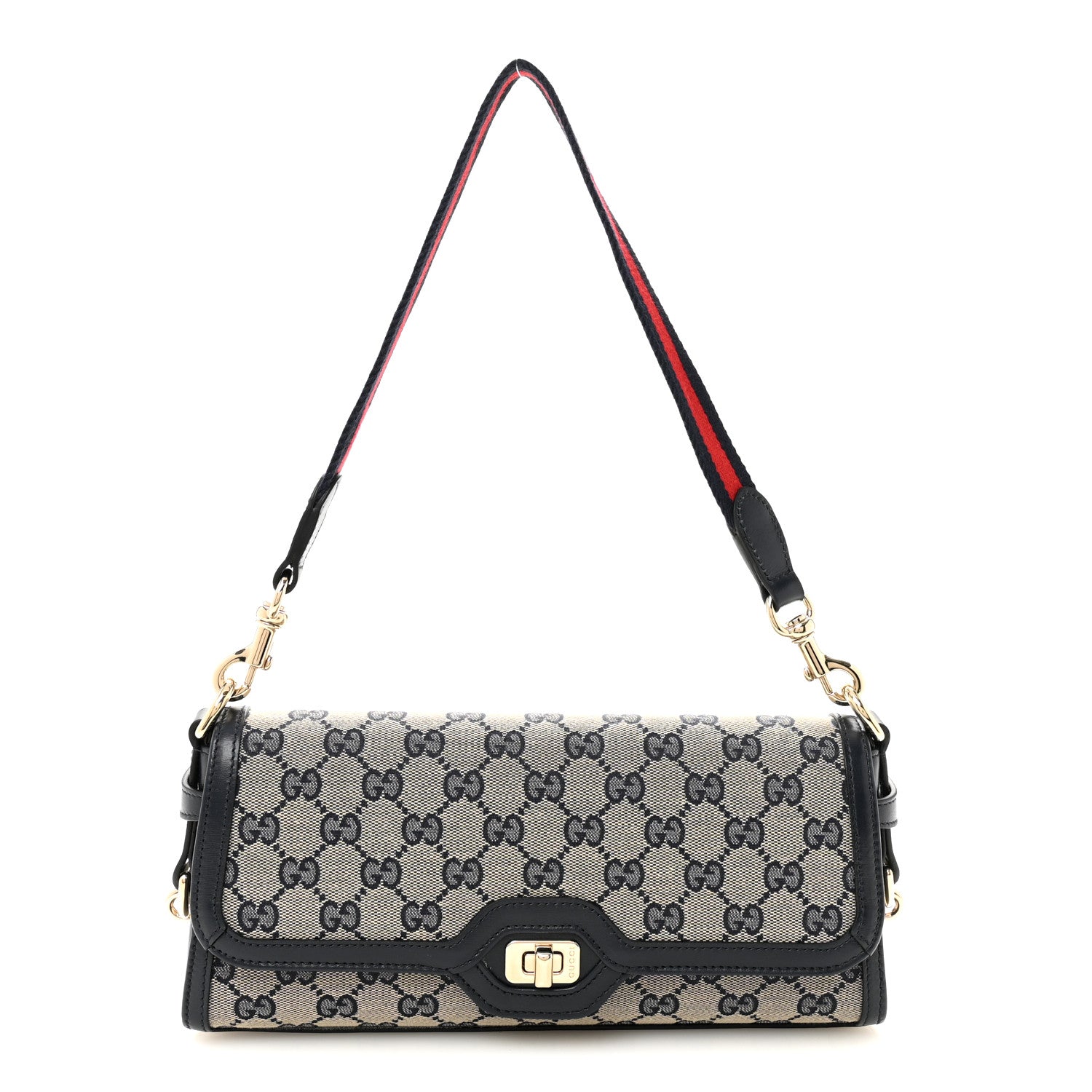 GG Monogram Small Luce Shoulder Bag Beige Blue