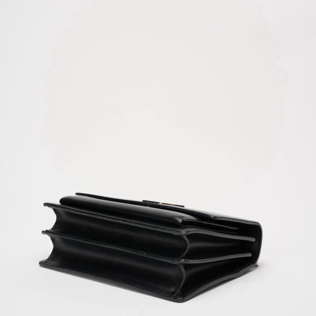 Saint Laurent Black Calfskin Medium Monogram Sunset