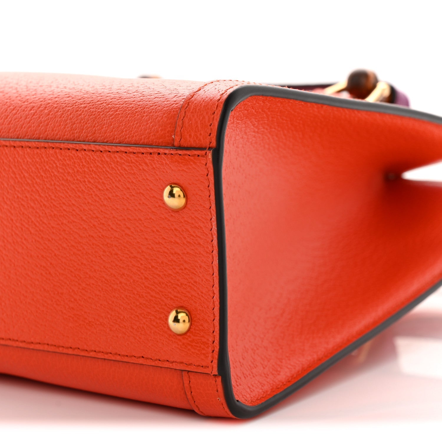 Textured Dollar Calfskin Web Small Diana Tote Bag Deep Orange Spicy Cyclamin