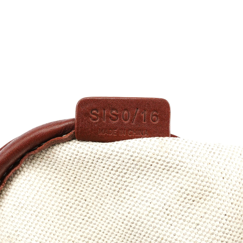 Beige Blue Coated Canvas Mini Hobo Bag