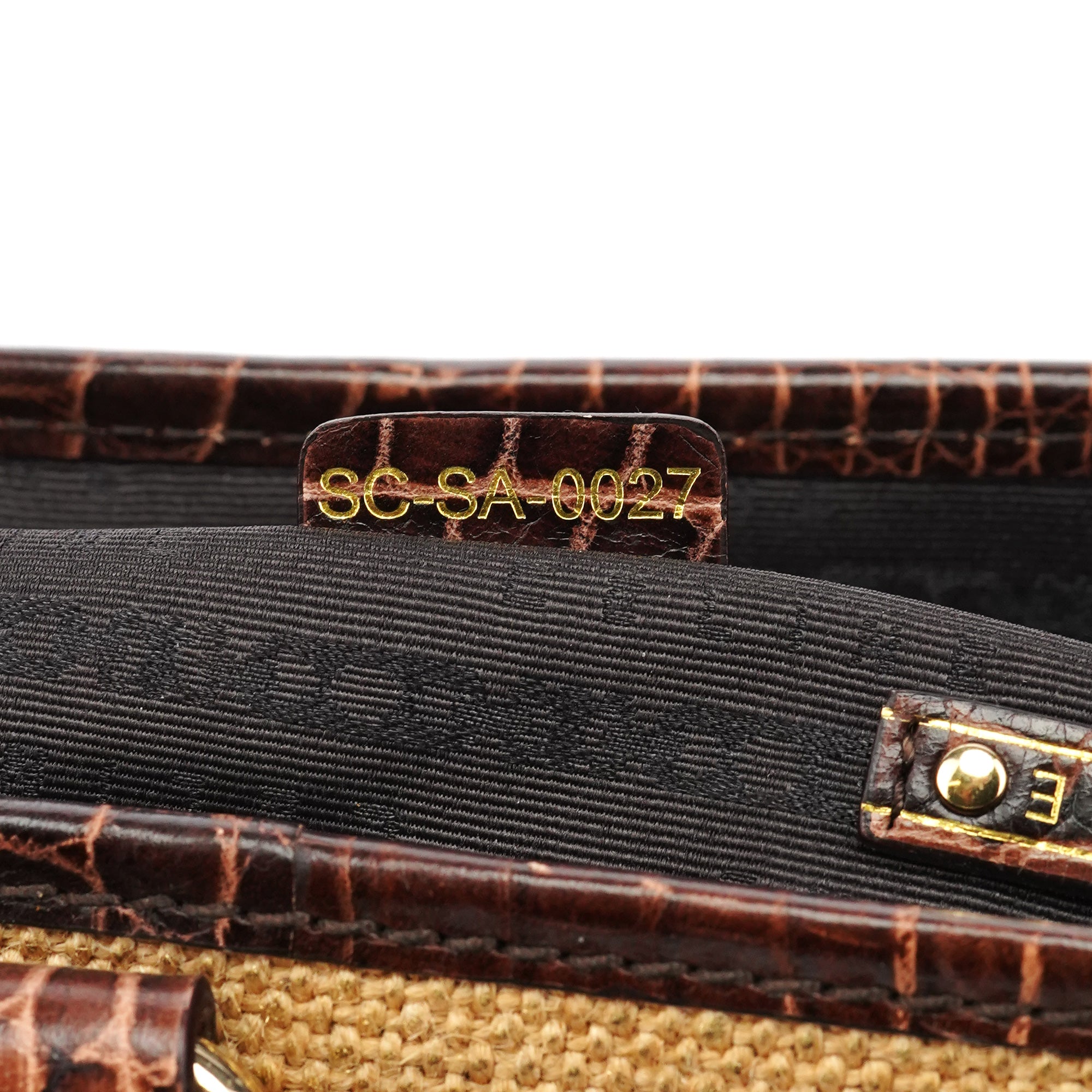 Beige Brown Burlap Leather Boogie Bag