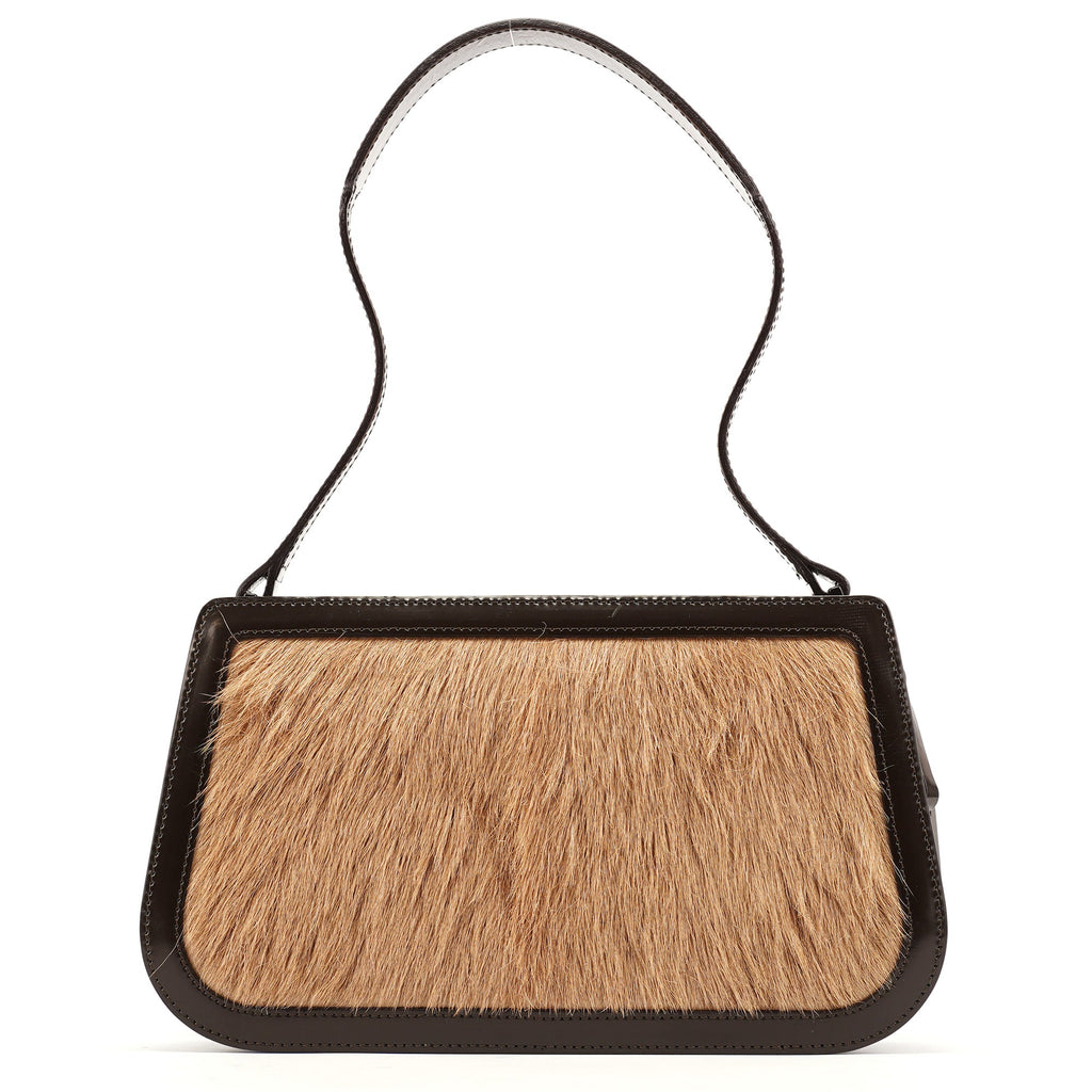 Beige Brown Fur Shoulder Bag