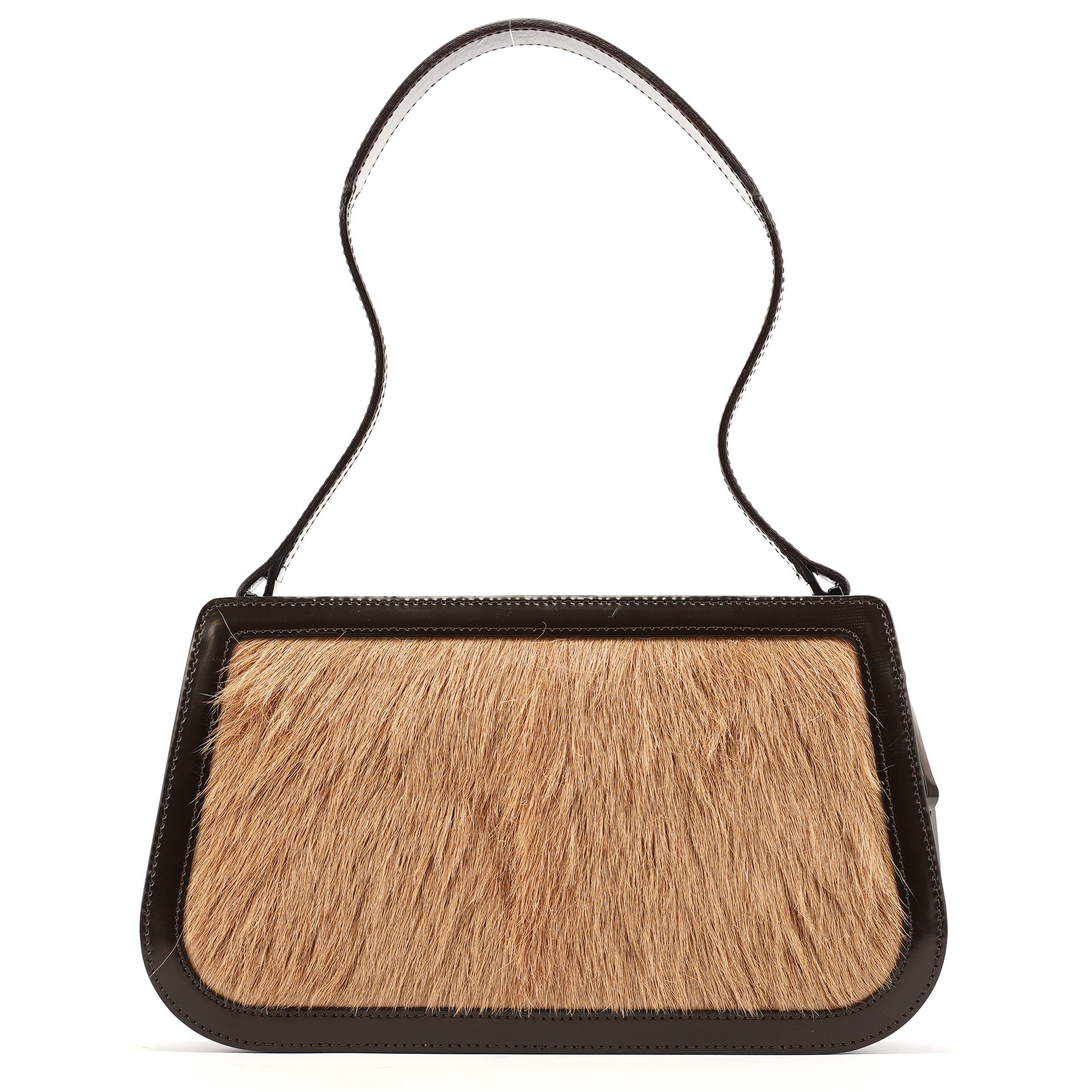 Beige Brown Fur Shoulder Bag