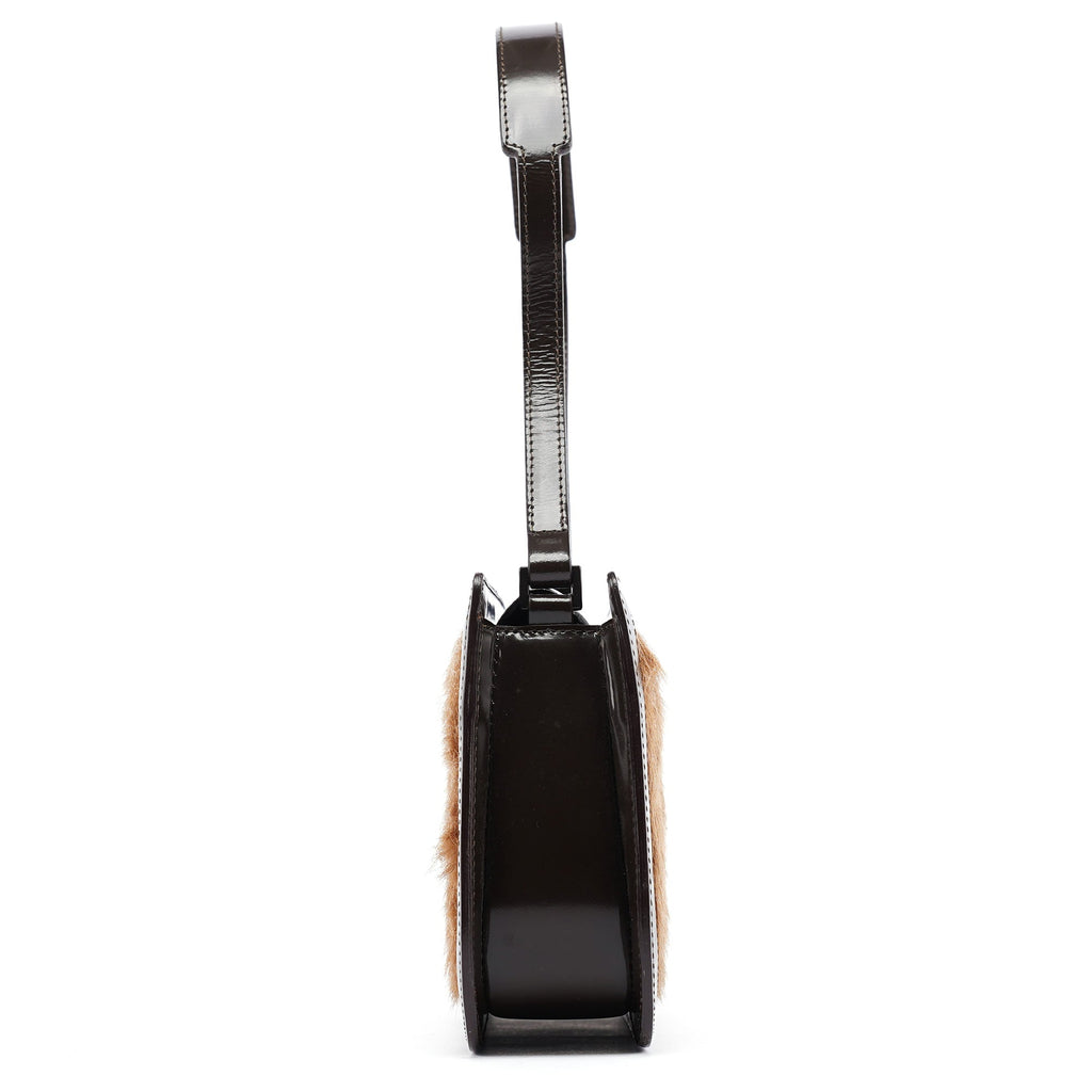 Beige Brown Fur Shoulder Bag