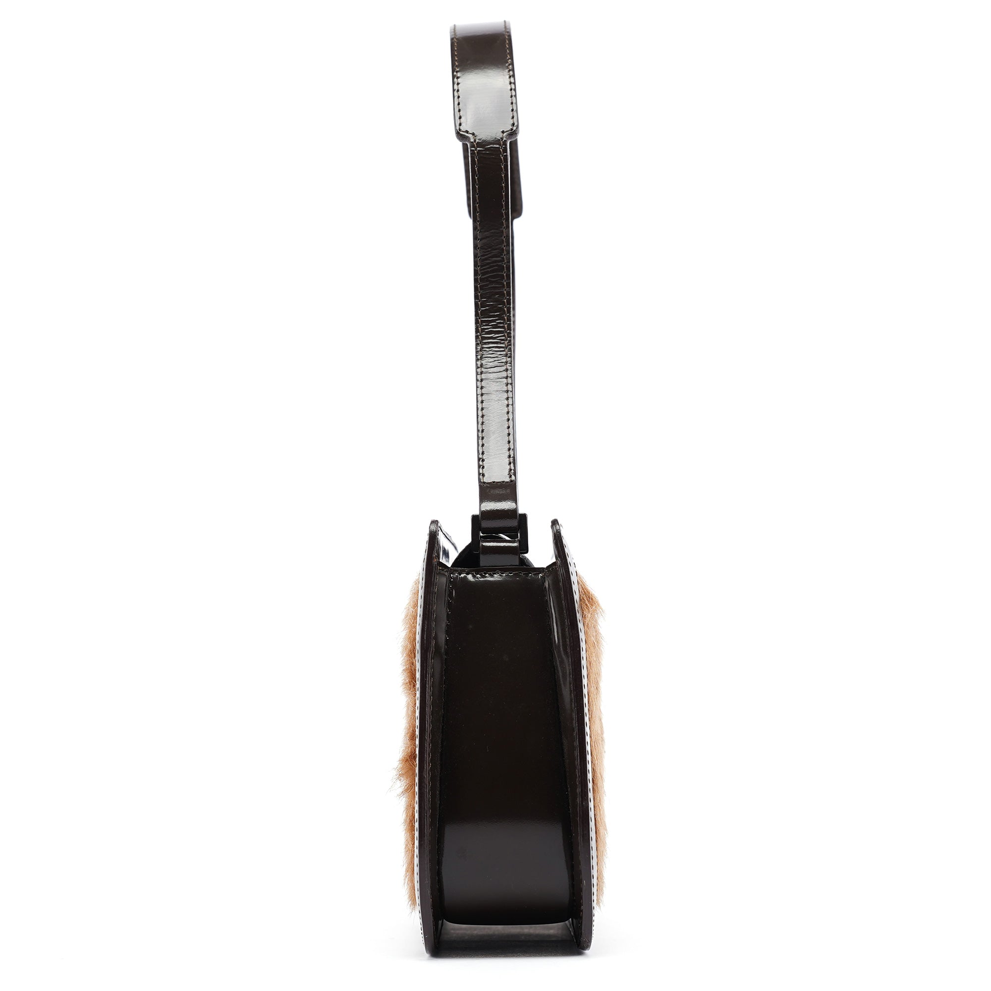 Beige Brown Fur Shoulder Bag