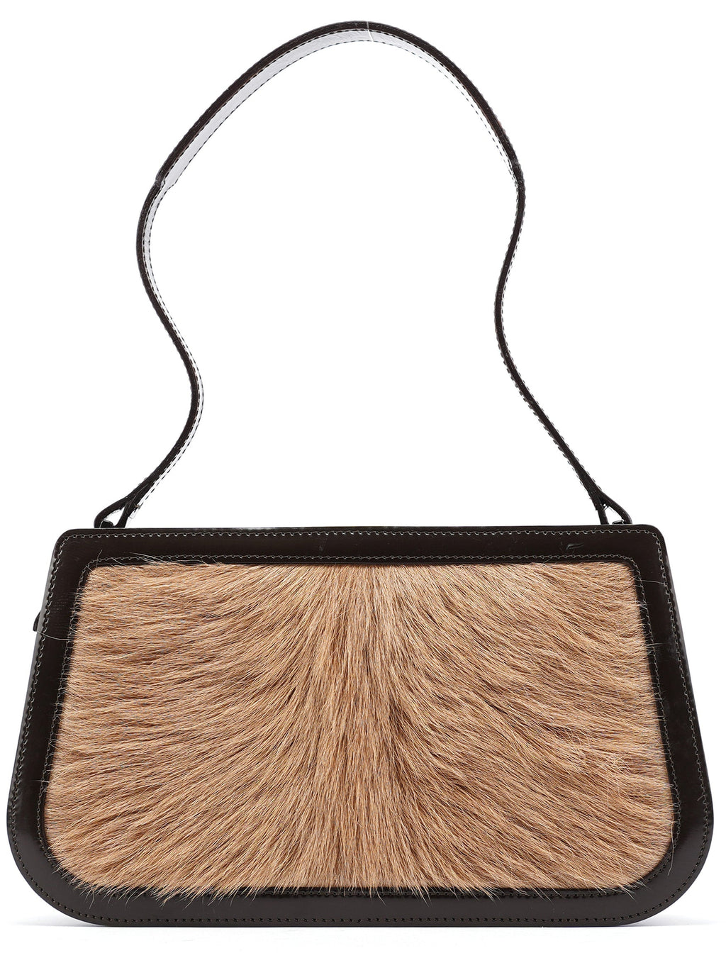 Beige Brown Fur Shoulder Bag