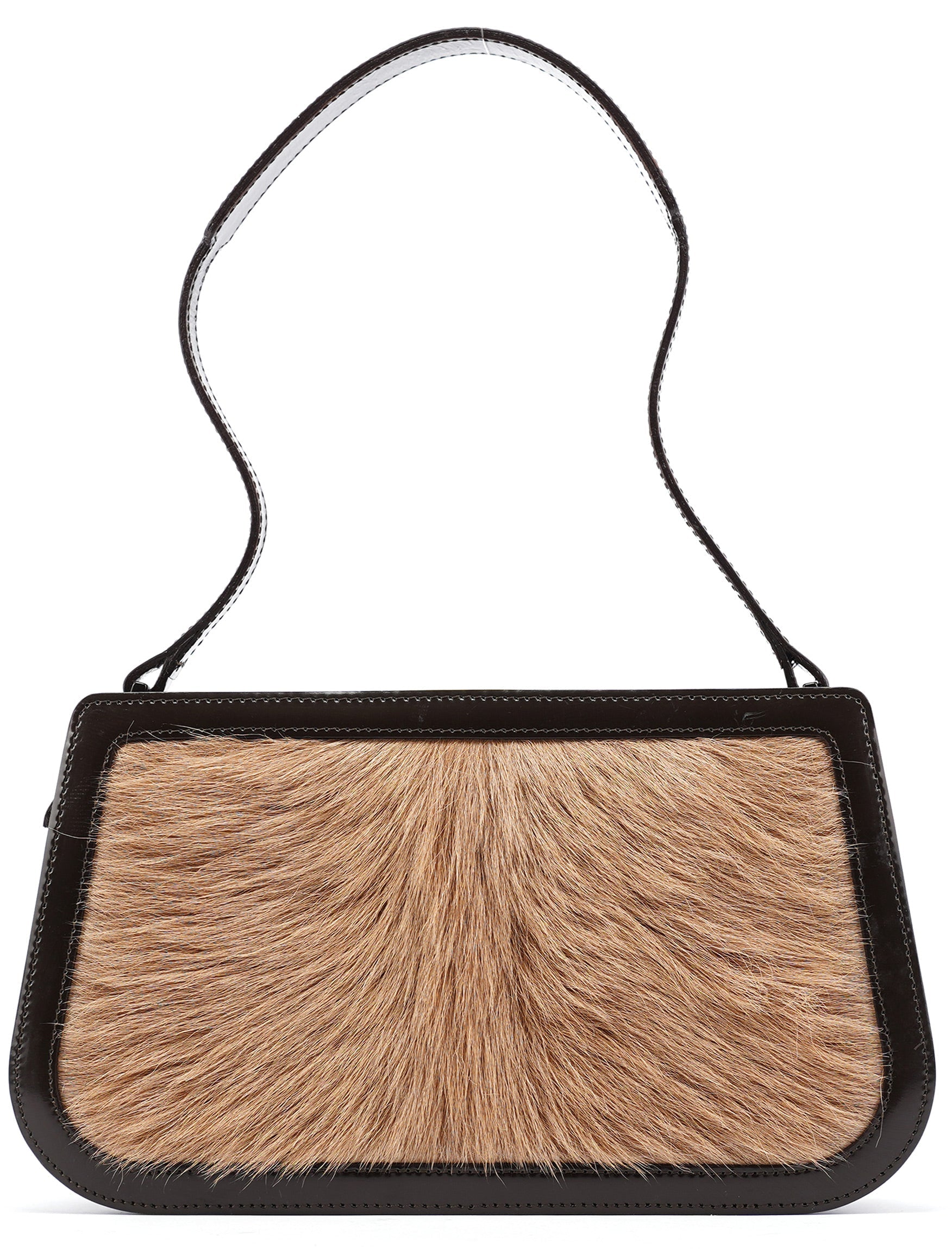 Beige Brown Fur Shoulder Bag