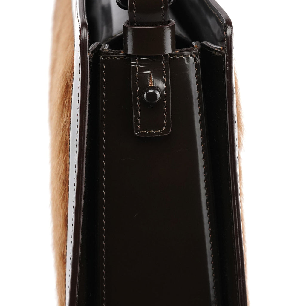 Beige Brown Fur Shoulder Bag