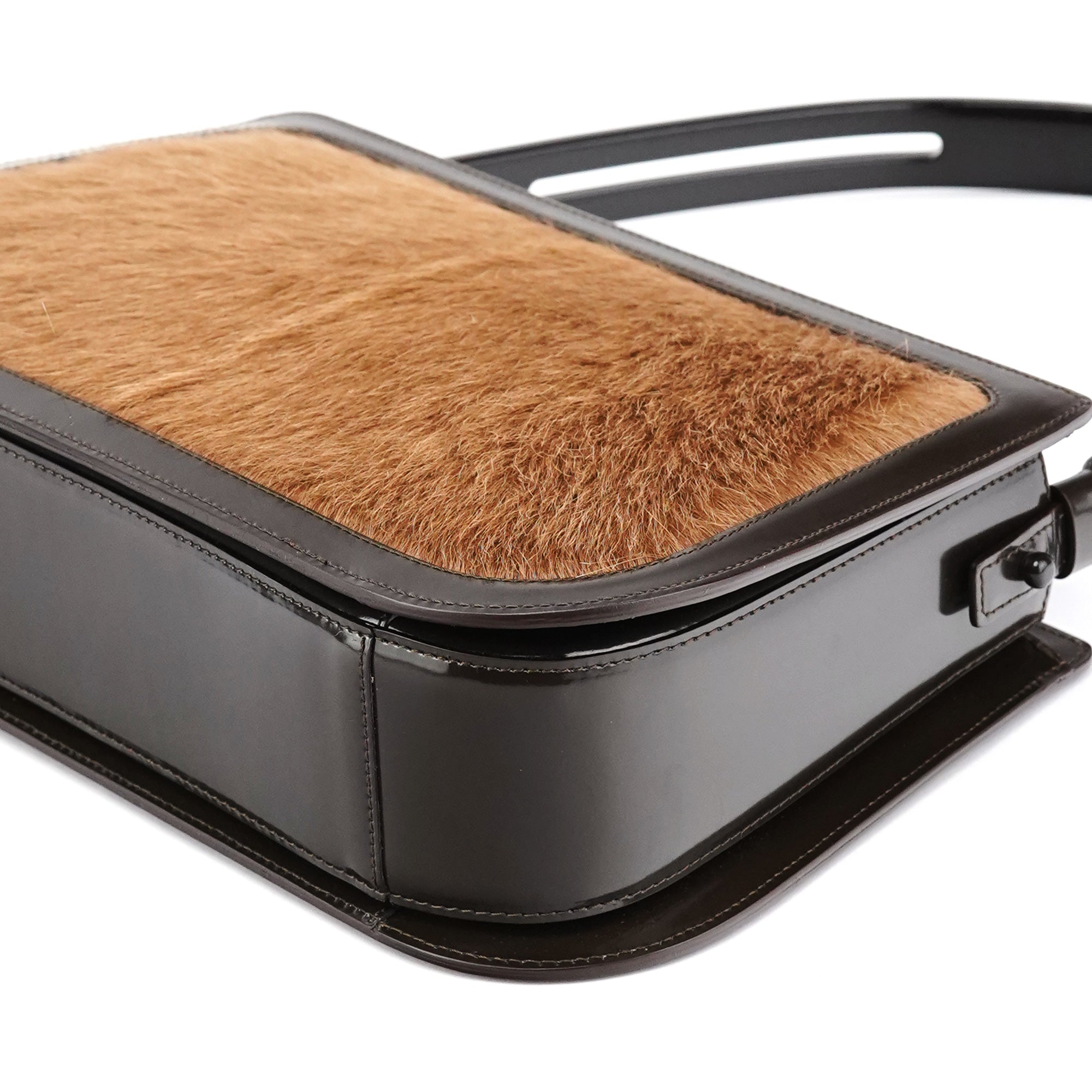 Beige Brown Fur Shoulder Bag
