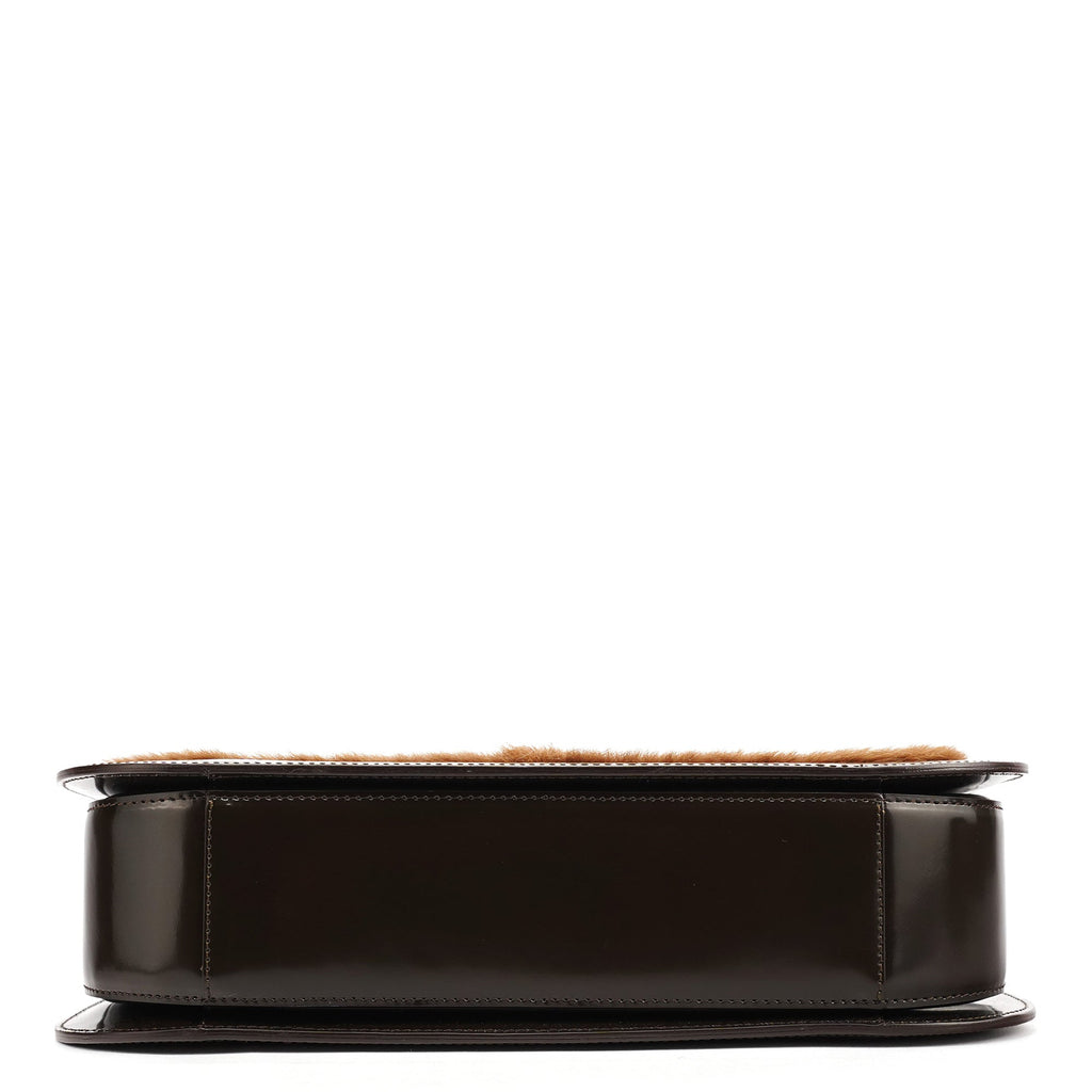 Beige Brown Fur Shoulder Bag