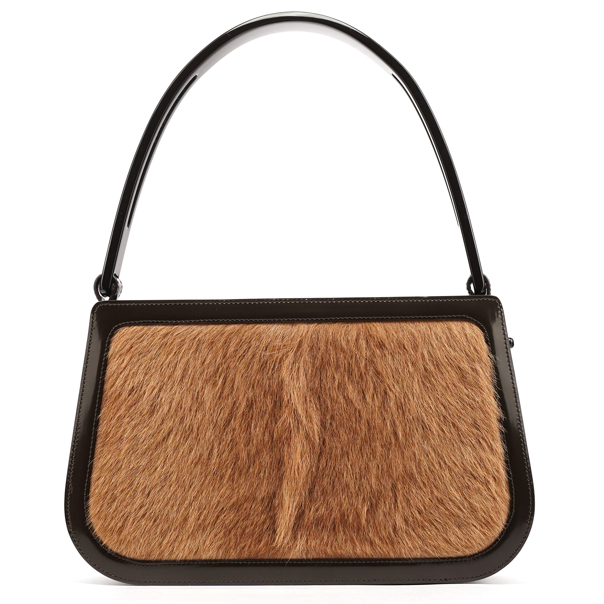 Beige Brown Fur Shoulder Bag
