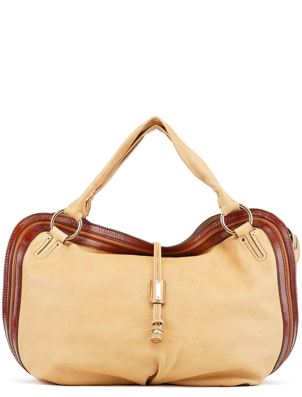 Beige Brown Leather Bittersweet Shoulder Bag