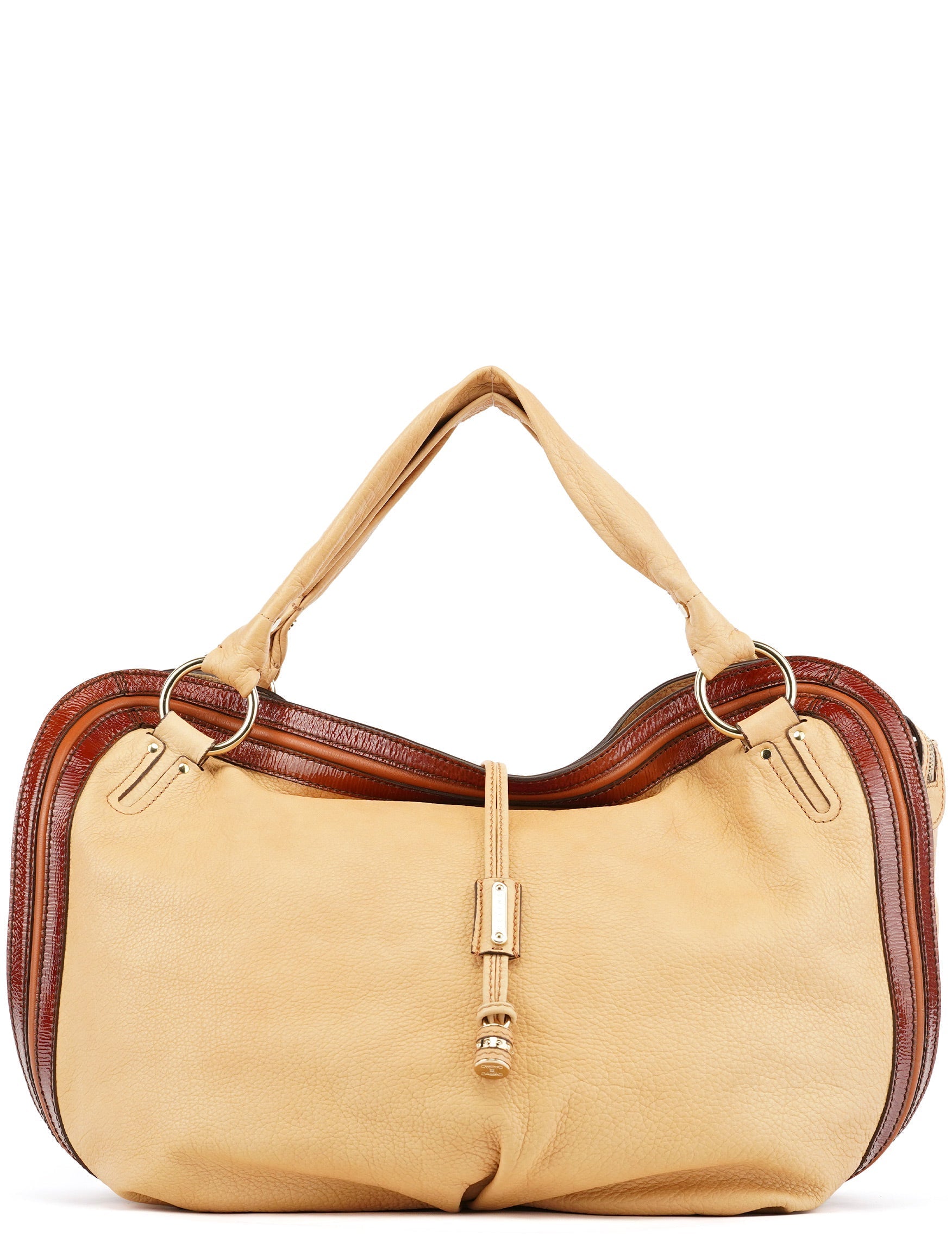 Beige Brown Leather Bittersweet Shoulder Bag