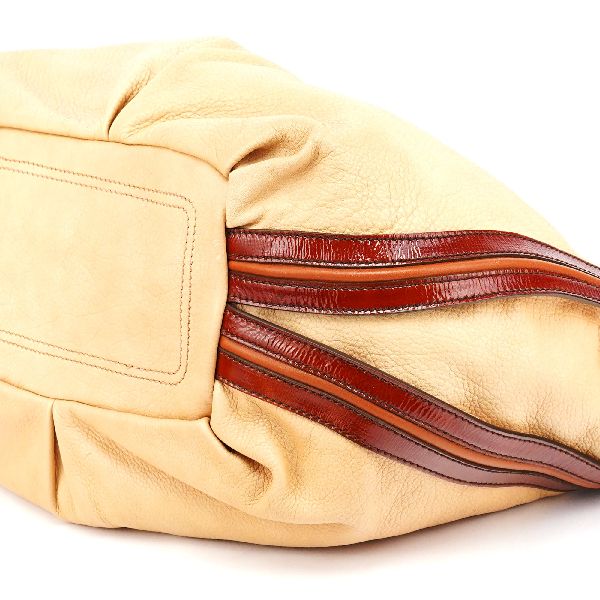 Beige Brown Leather Bittersweet Shoulder Bag