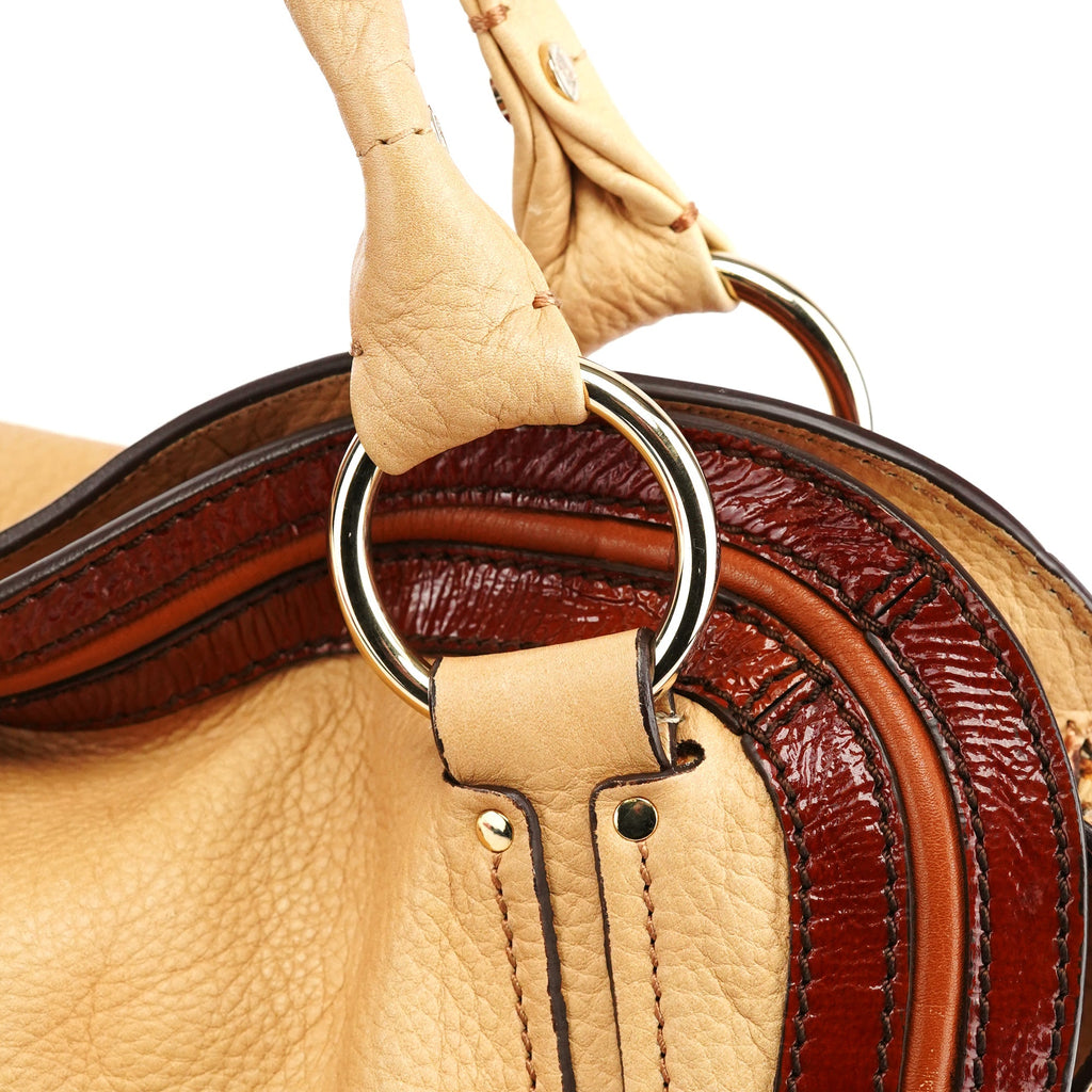 Beige Brown Leather Bittersweet Shoulder Bag