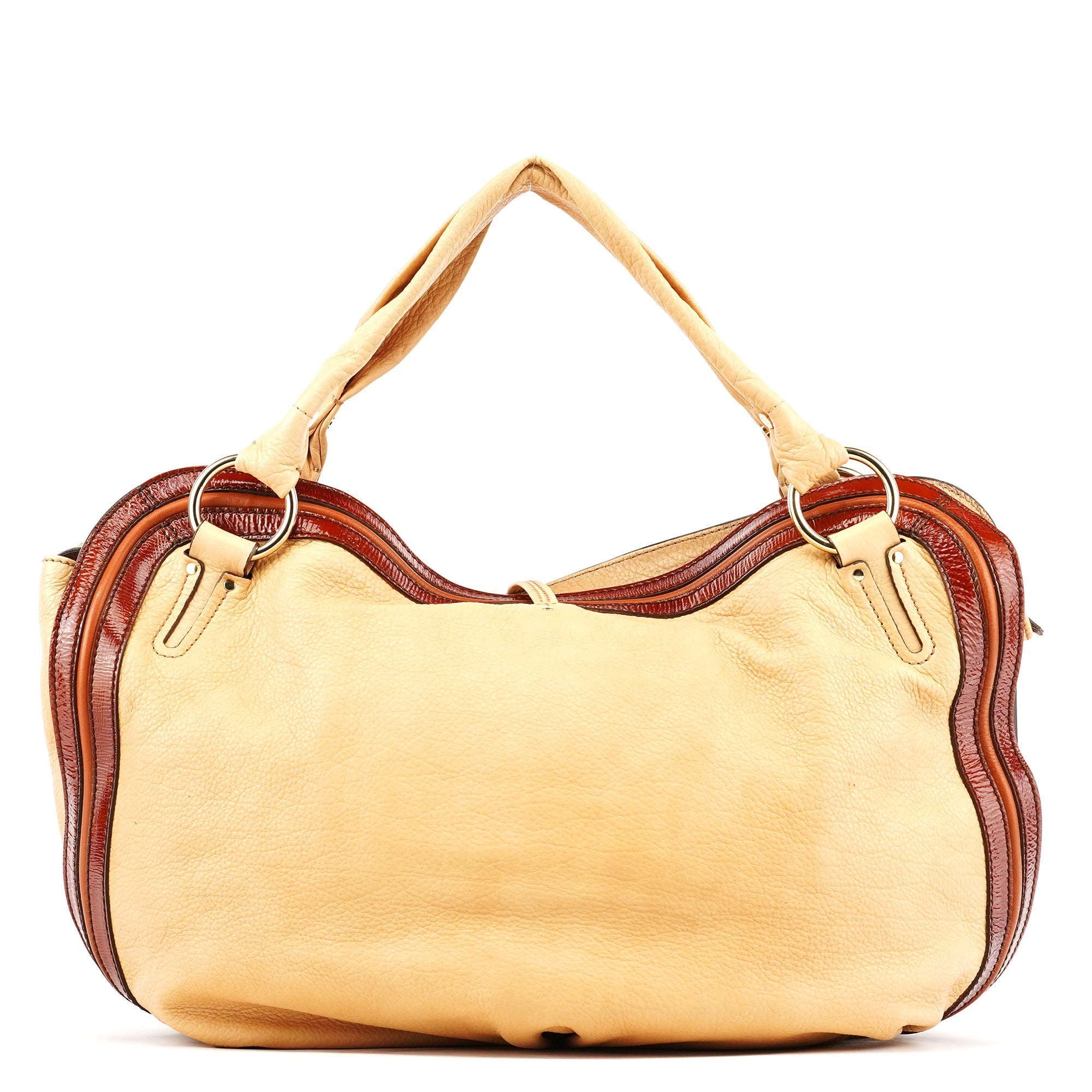 Beige Brown Leather Bittersweet Shoulder Bag