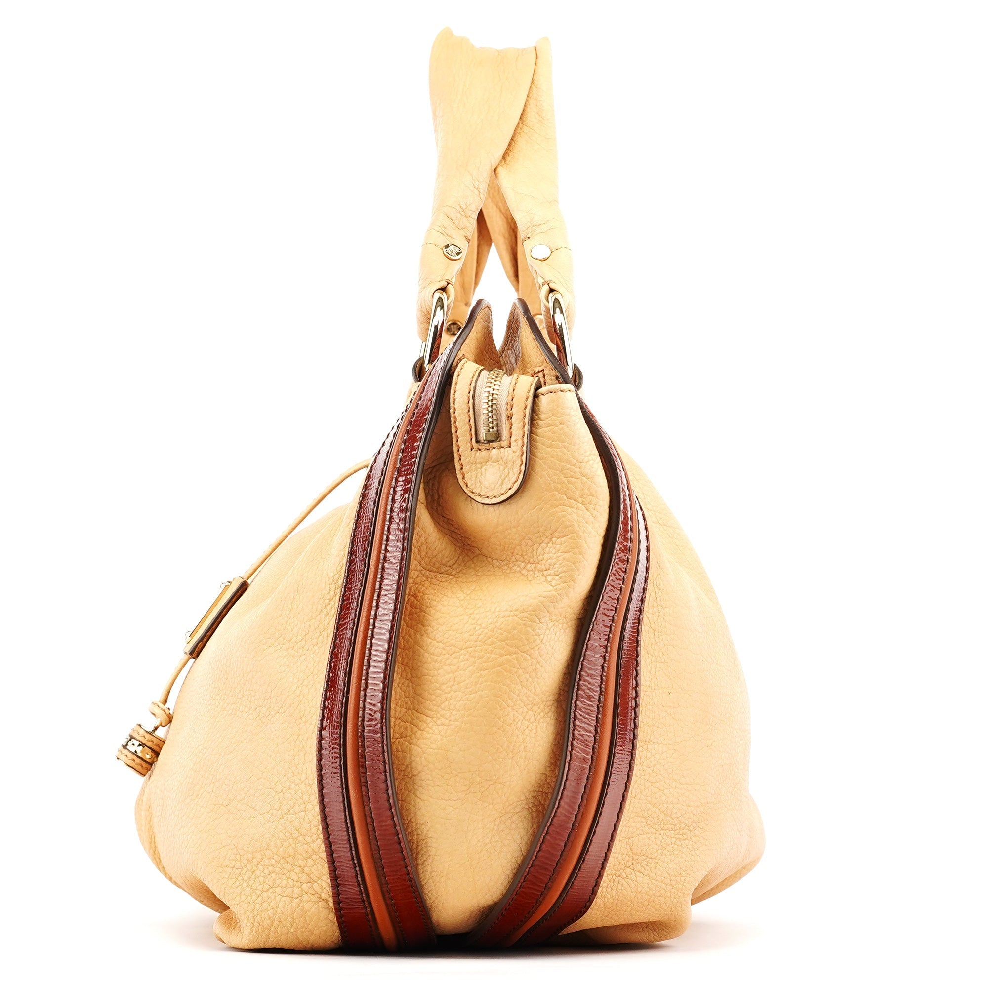 Beige Brown Leather Bittersweet Shoulder Bag