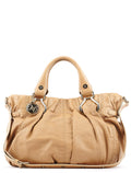 Beige Calfskin Leather Pillow 2-Way Bag