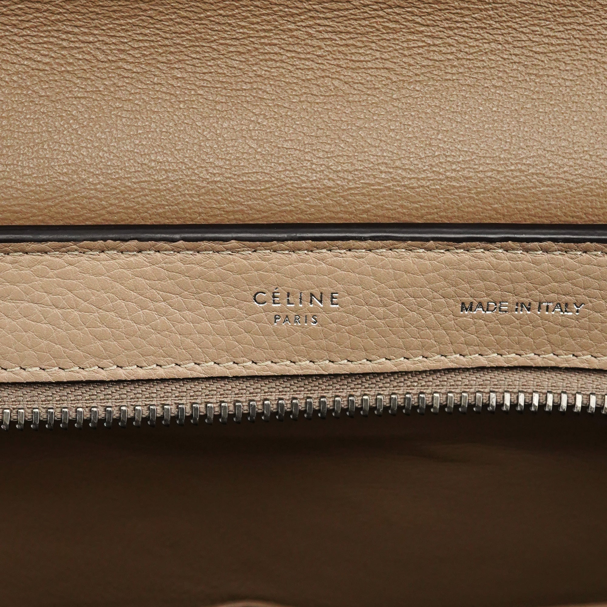 Beige Leather Trapeze 2-Way Bag