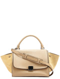 Beige Leather Trapeze 2-Way Bag