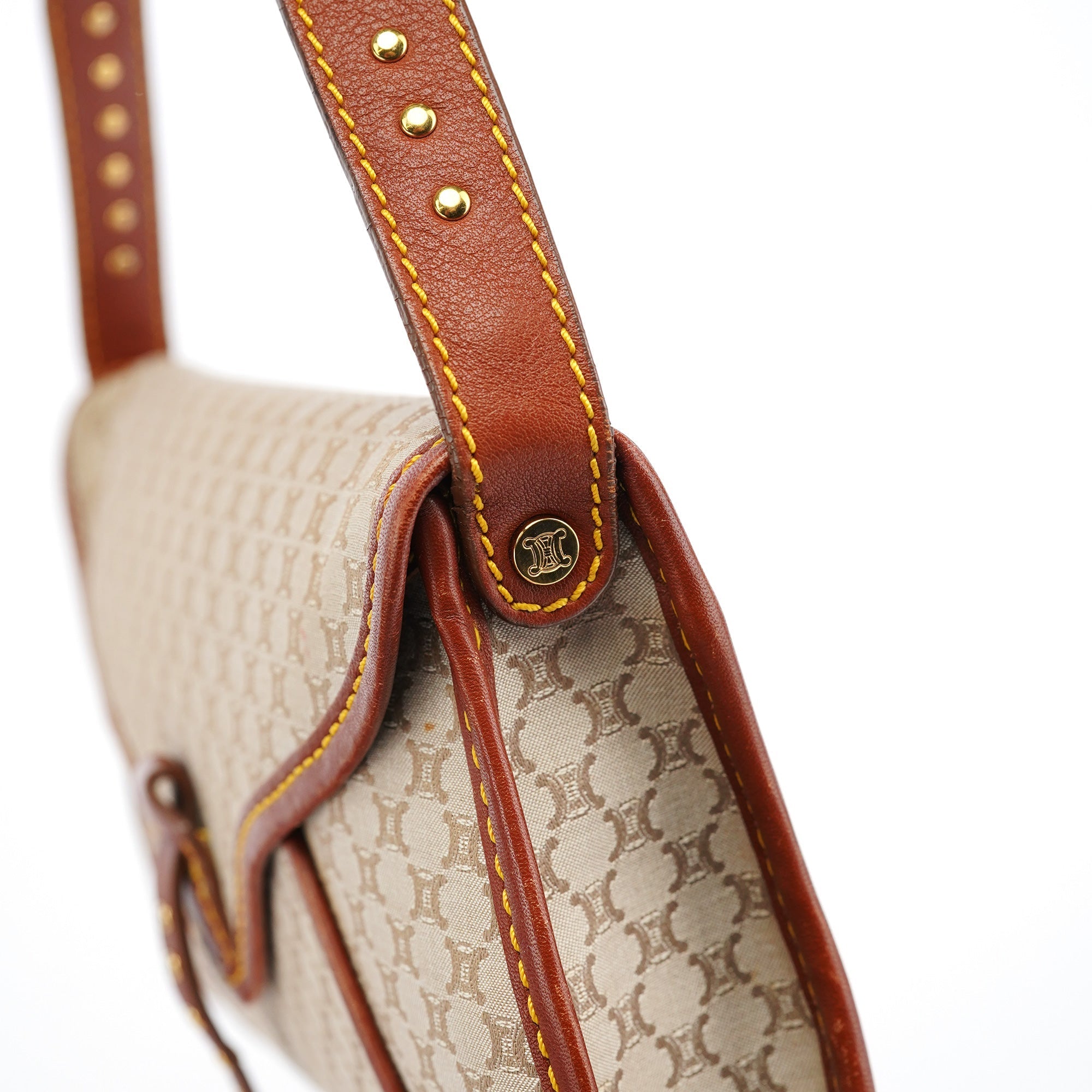 Beige Macadam Shoulder Bag