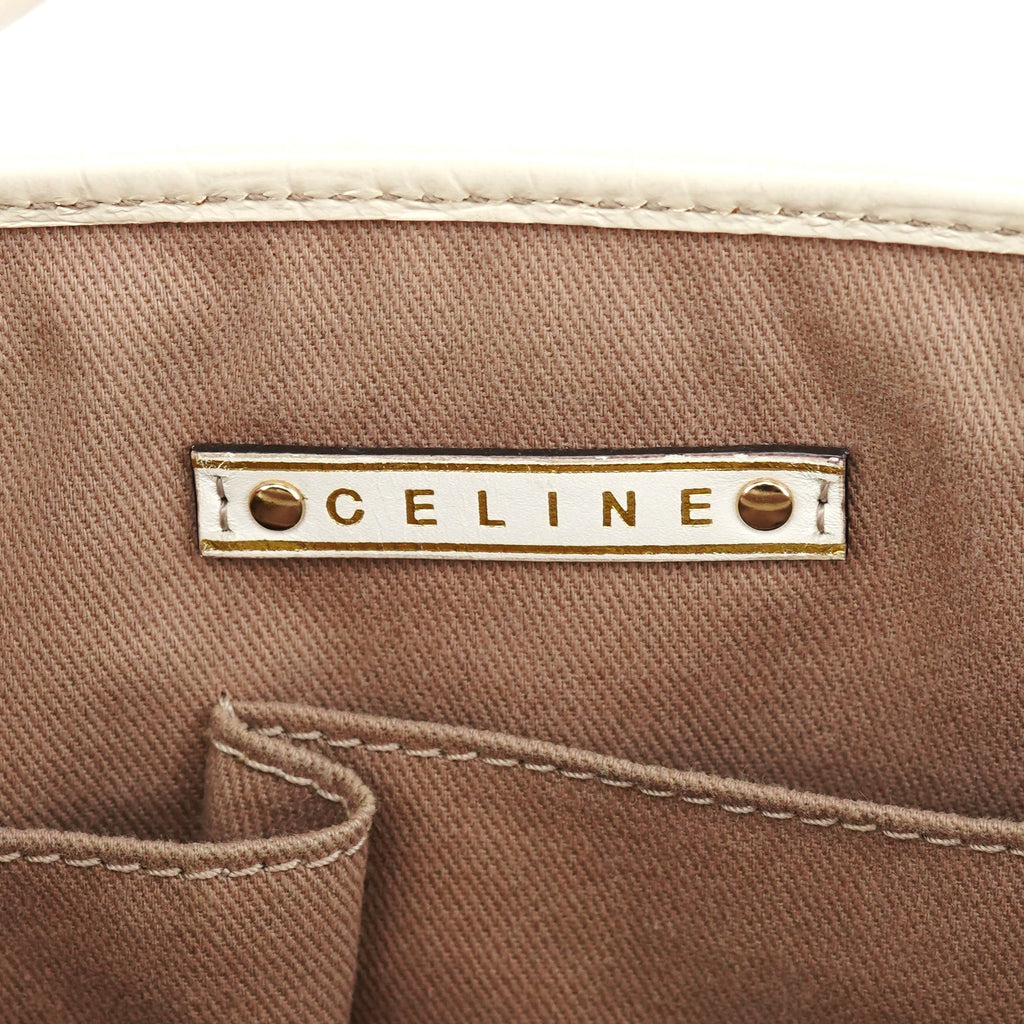 Beige Monogram Leather Boogie Tote Bag