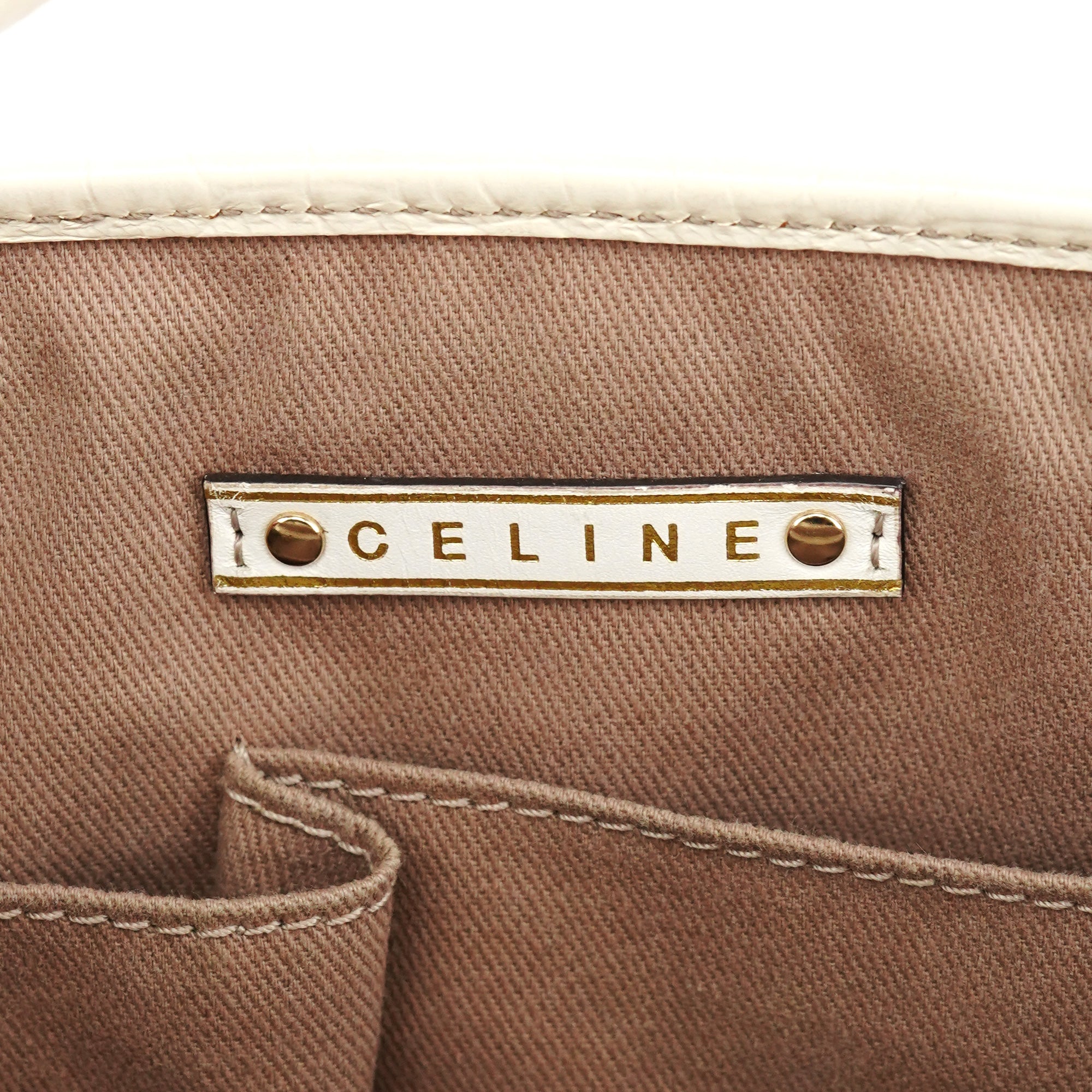 Beige Monogram Leather Boogie Tote Bag