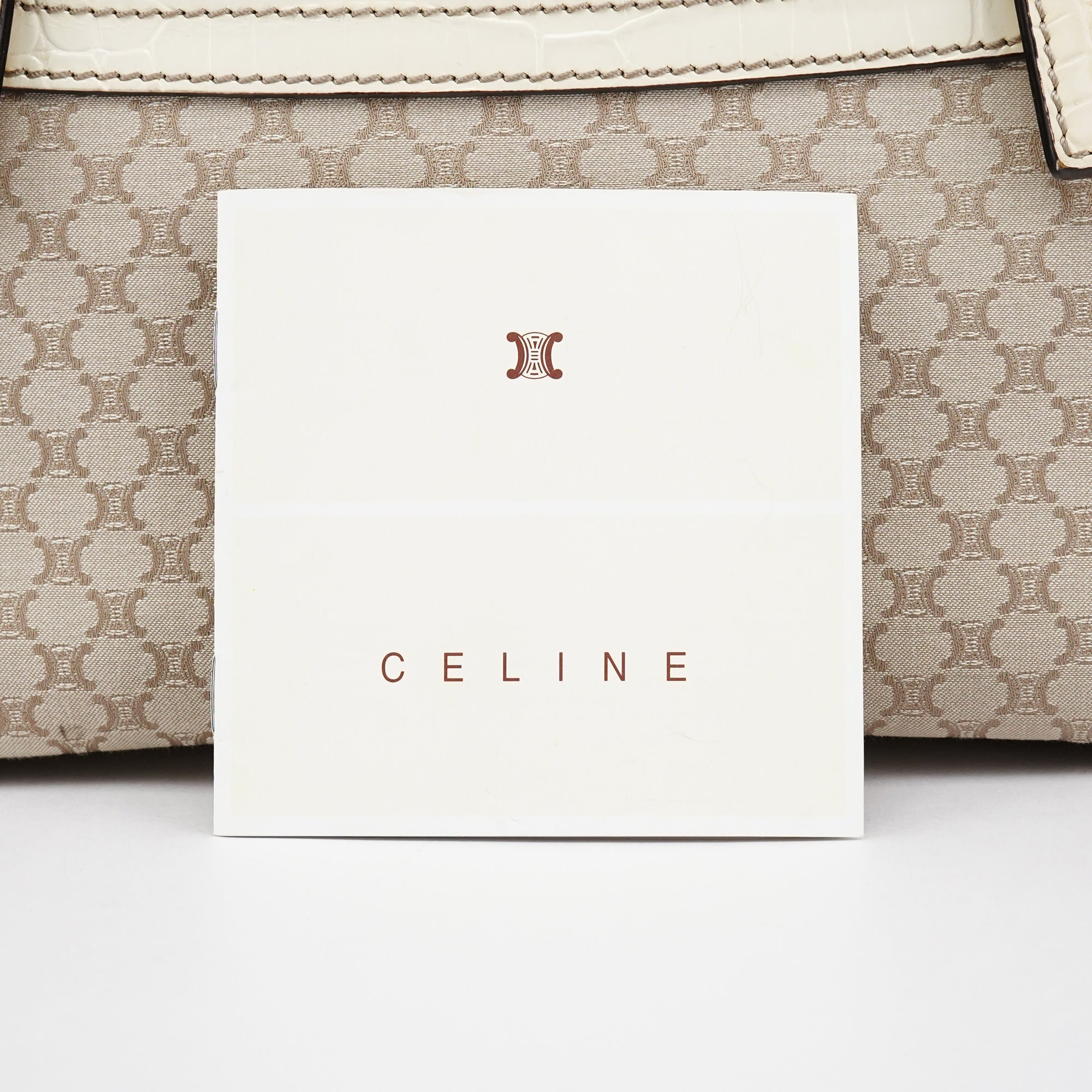 Beige Monogram Leather Boogie Tote Bag