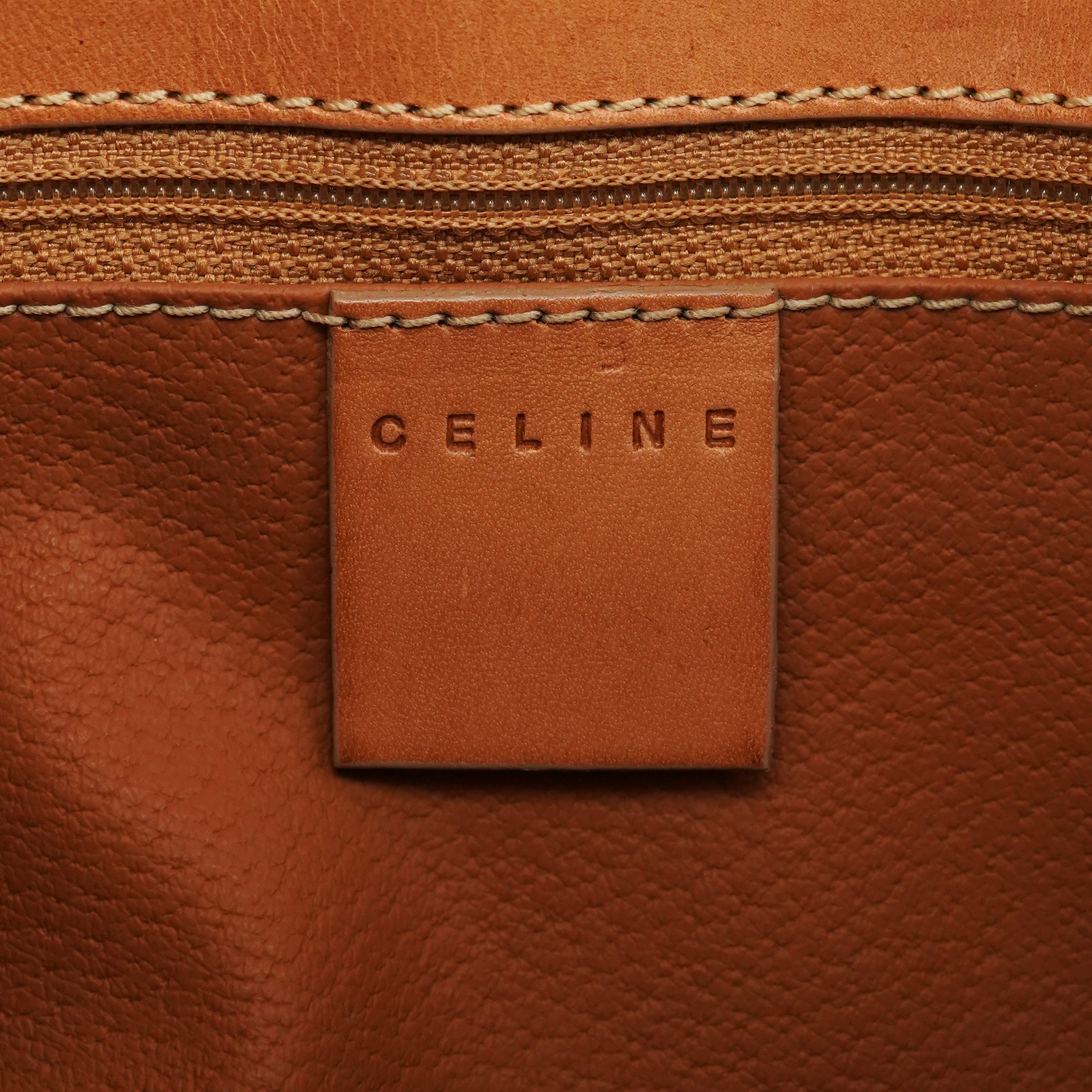 Beige Triomphe Leather Shoulder Bag