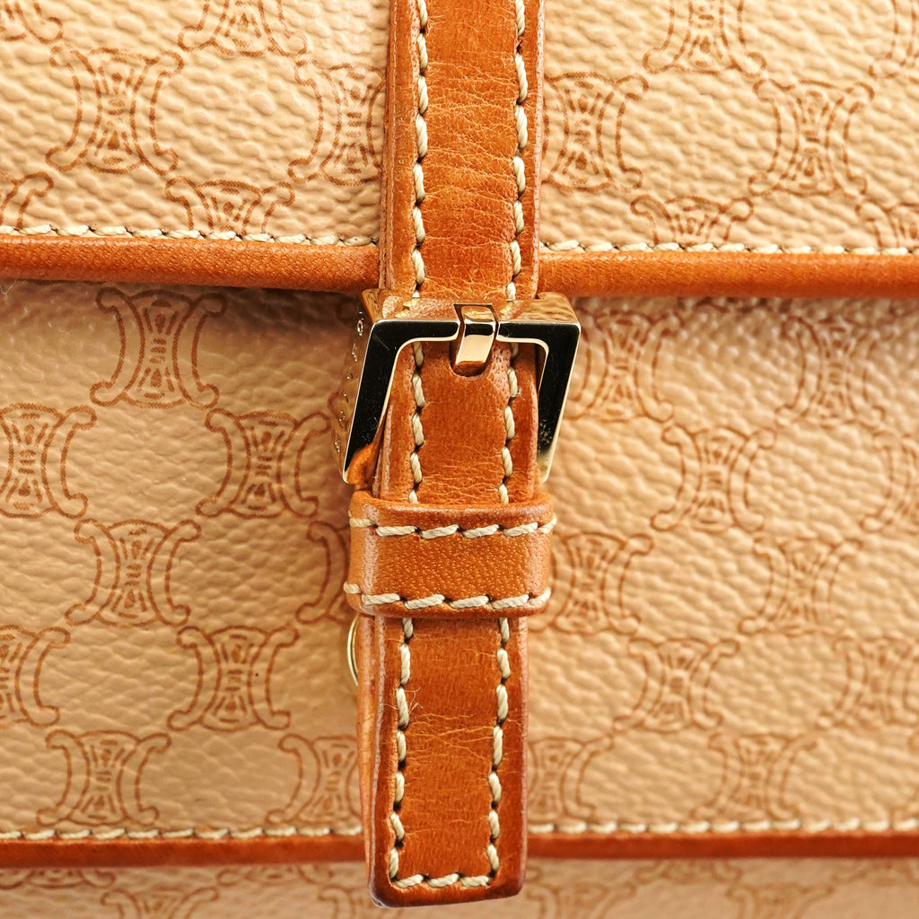 Beige Triomphe Leather Shoulder Bag