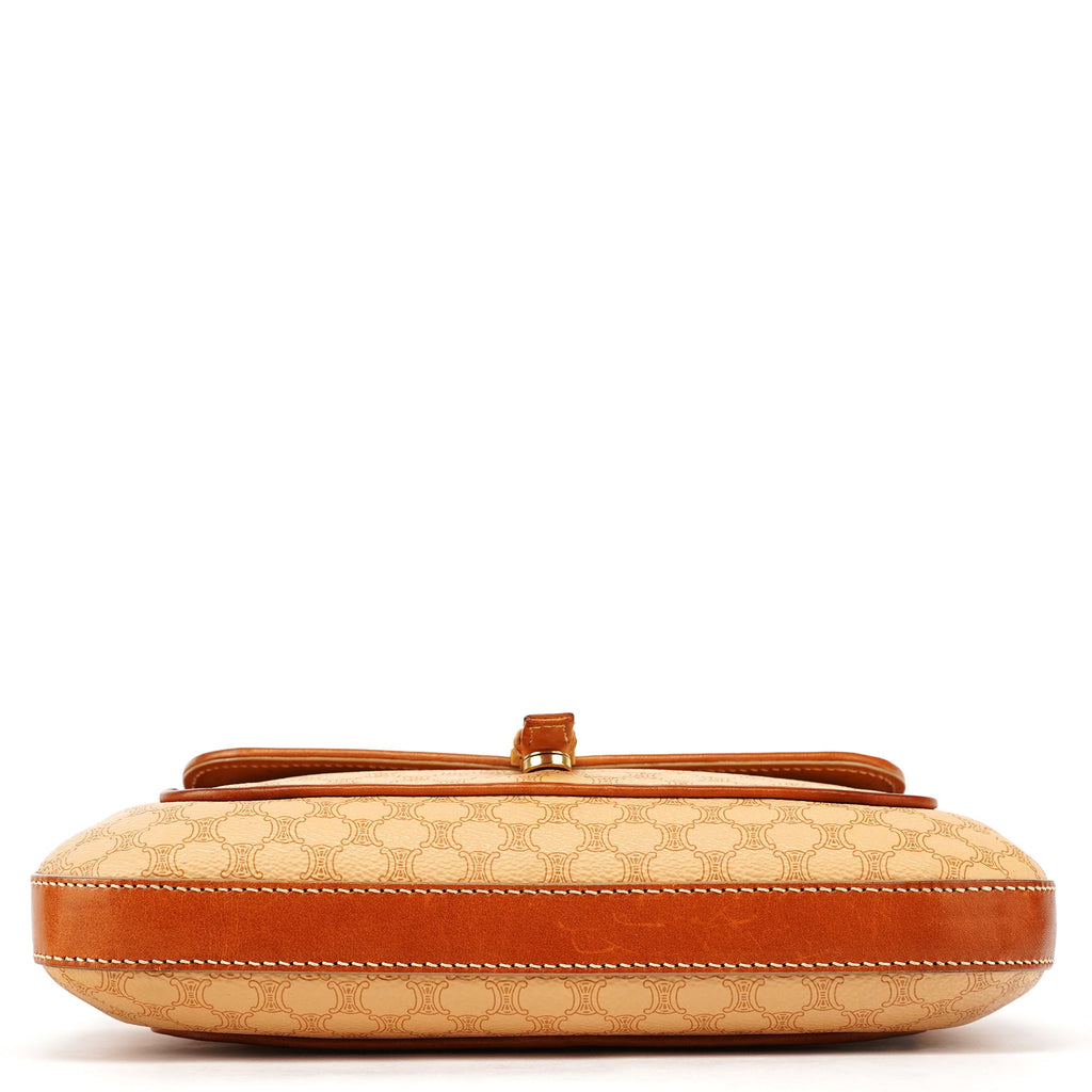 Beige Triomphe Leather Shoulder Bag
