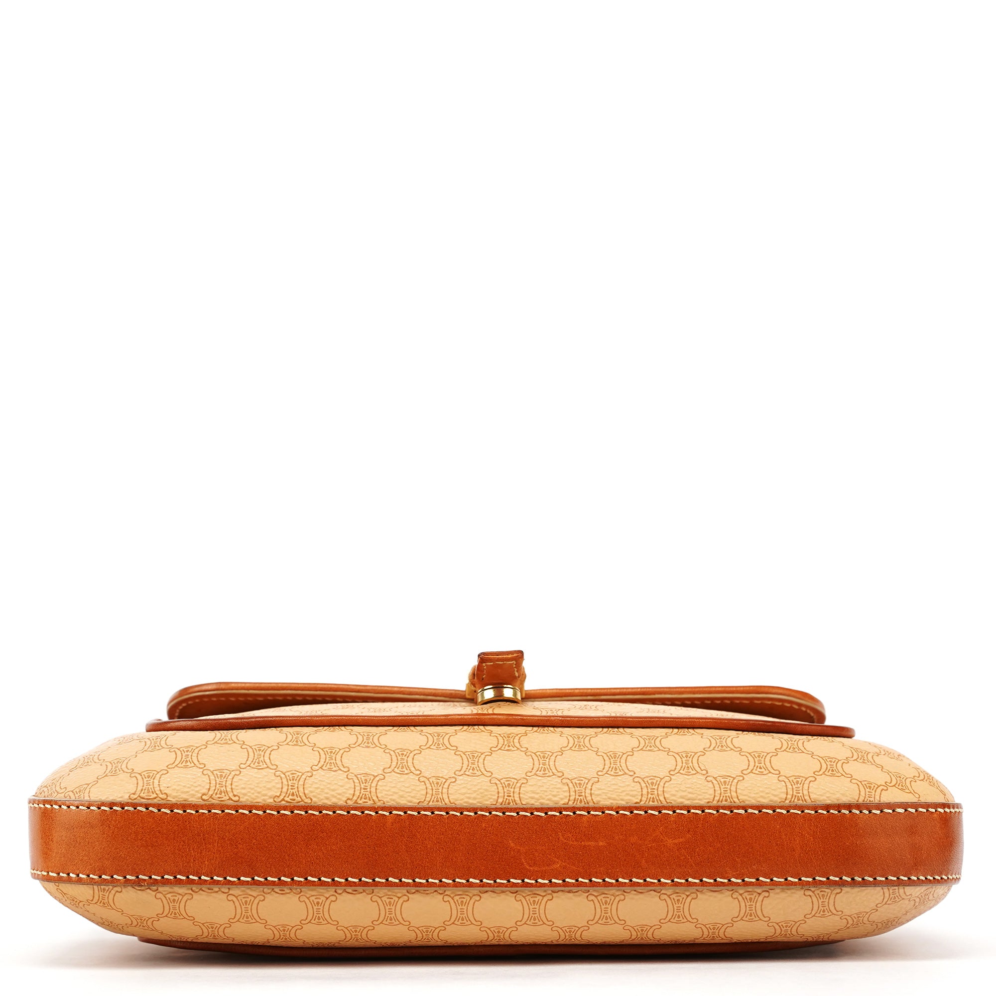 Beige Triomphe Leather Shoulder Bag