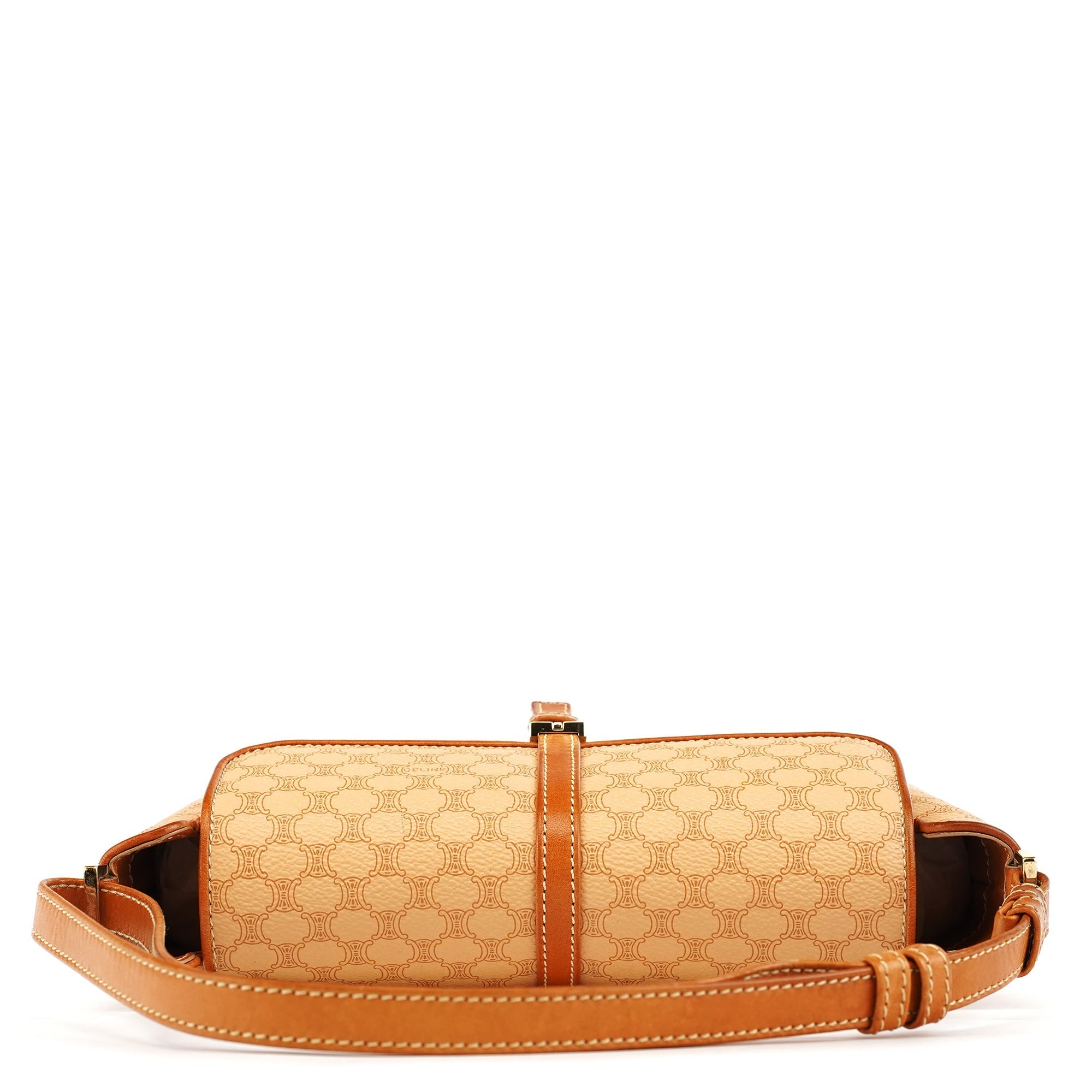 Beige Triomphe Leather Shoulder Bag
