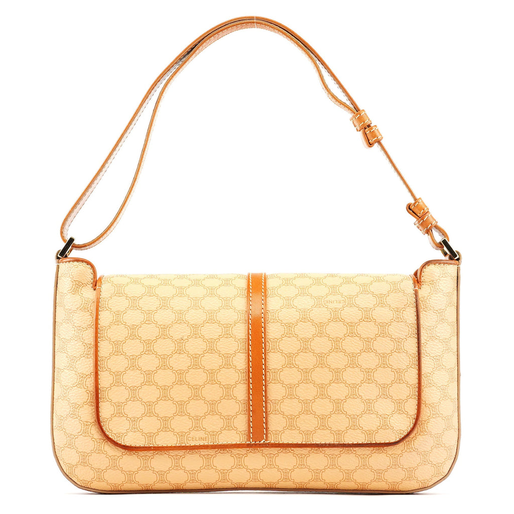 Beige Triomphe Leather Shoulder Bag