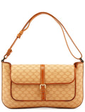Beige Triomphe Leather Shoulder Bag