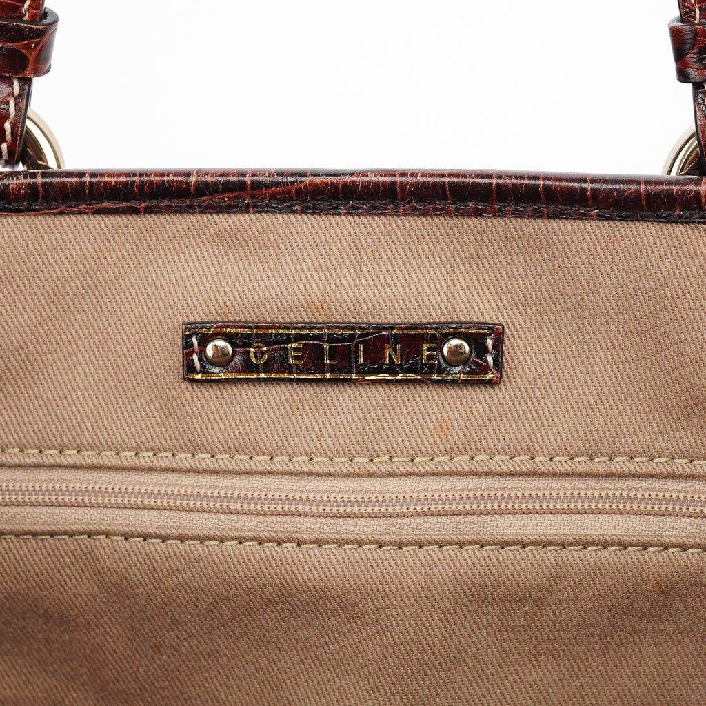 Beige Triomphe Leather Tote Bag