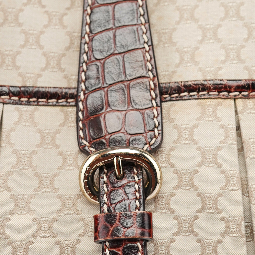 Beige Triomphe Leather Tote Bag