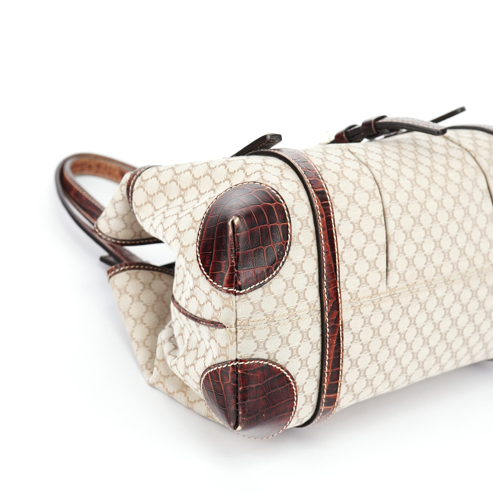 Beige Triomphe Leather Tote Bag