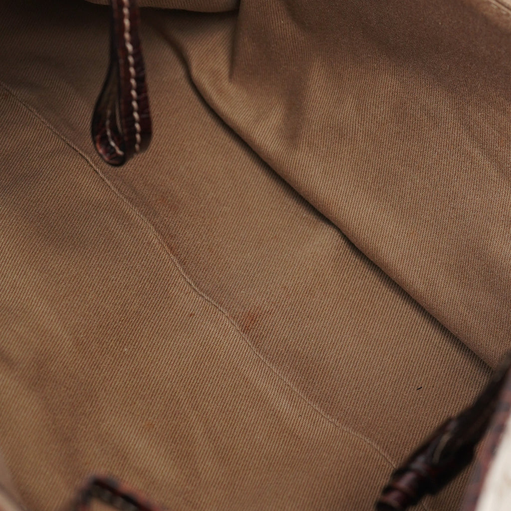 Beige Triomphe Leather Tote Bag
