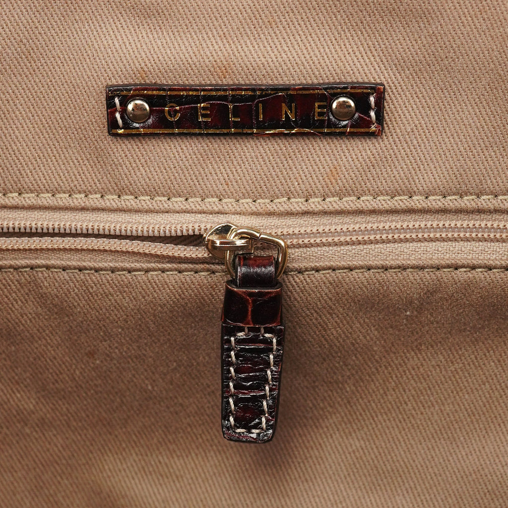 Beige Triomphe Leather Tote Bag