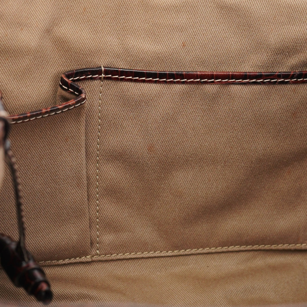 Beige Triomphe Leather Tote Bag