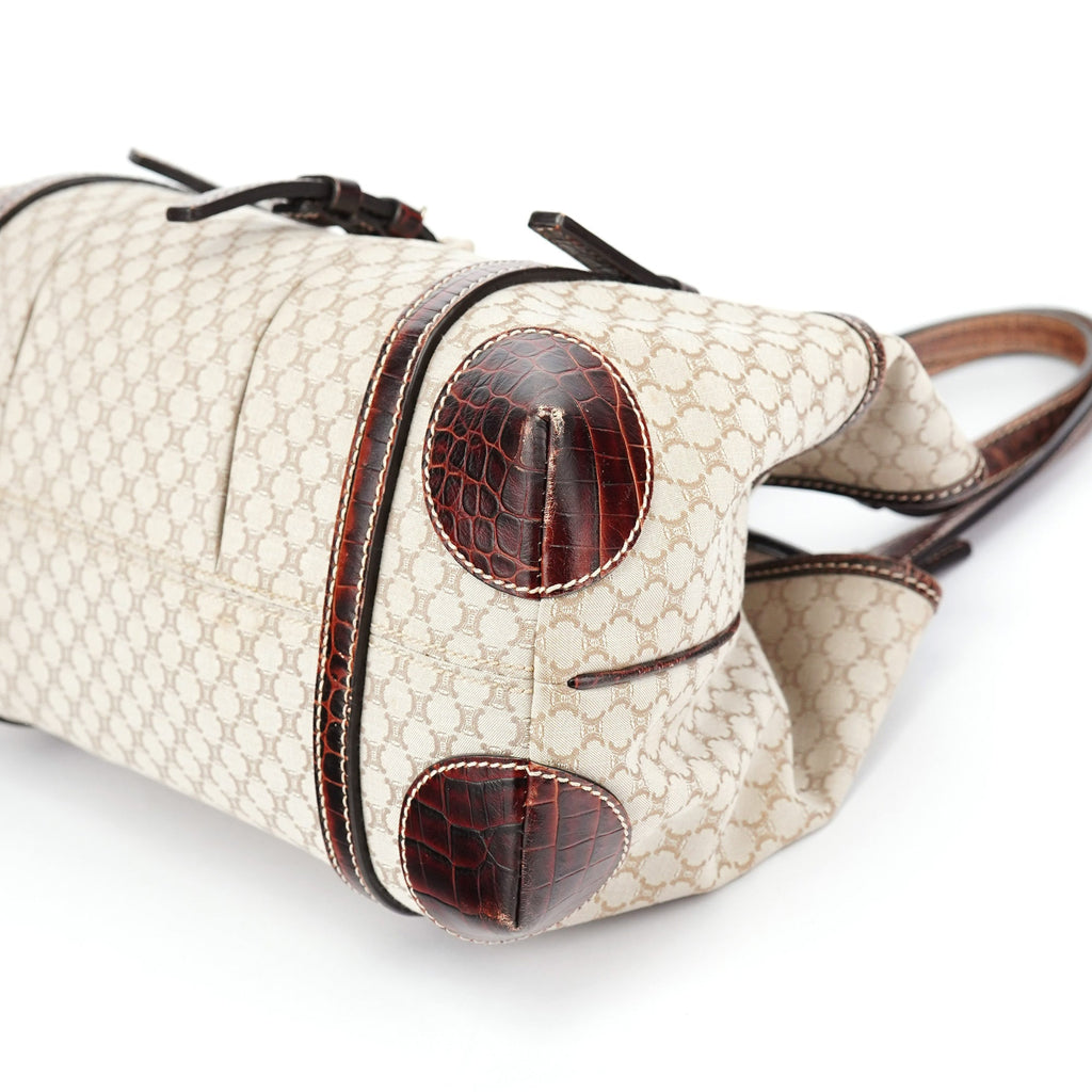 Beige Triomphe Leather Tote Bag
